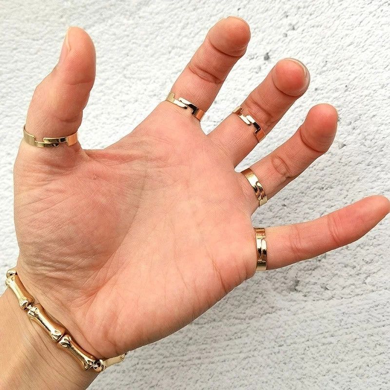 Jewelry Skeleton Ring Hand Bracelet Bones Goth Human Jewelry Chrome Size ONE SIZE - 3 Thumbnail