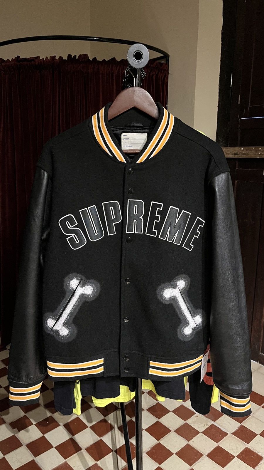 Supreme Bone Varsity Jacket | Grailed