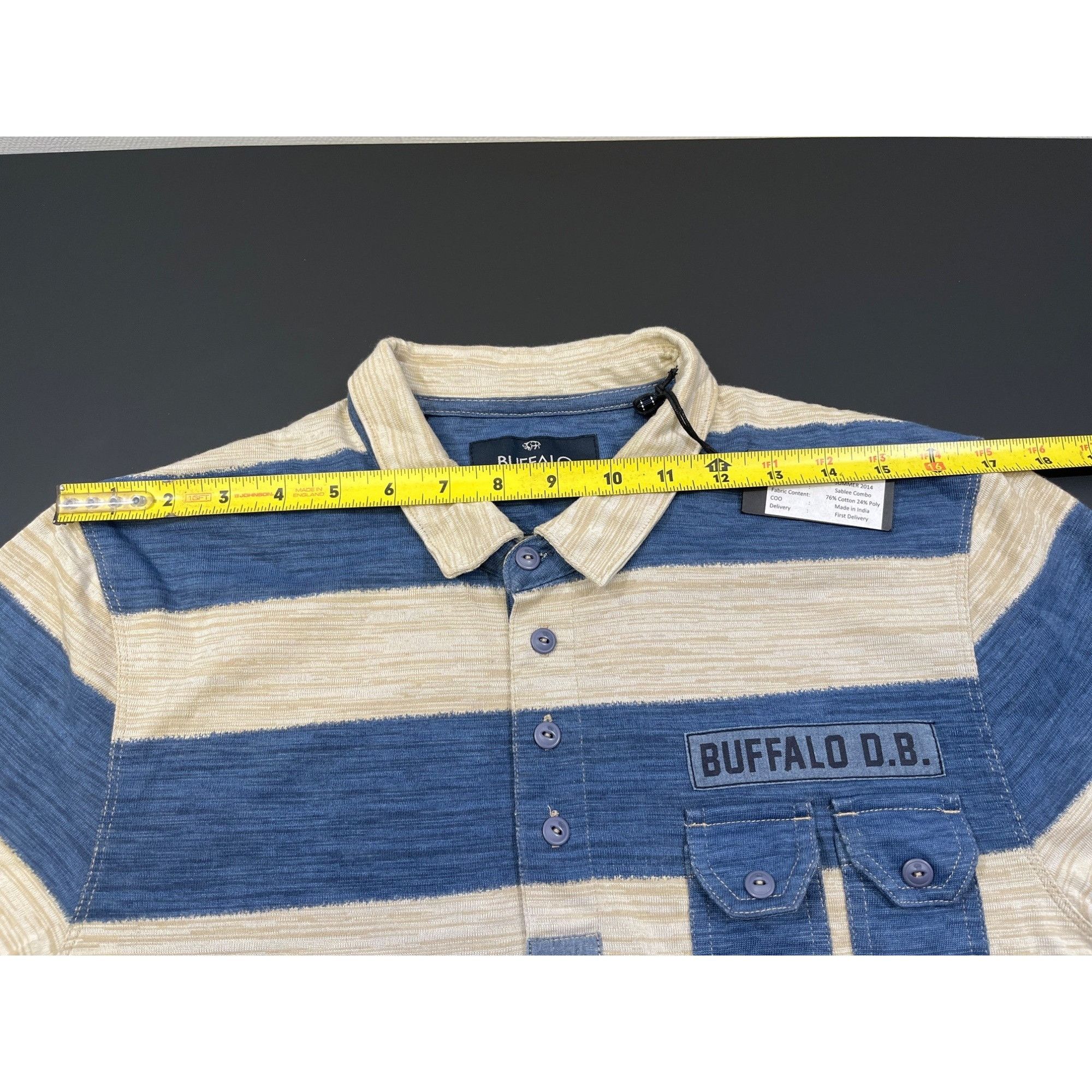 Buffalo David Bitton Buffalo David Bitton Men's Blue/Beige Shirt/T-Shirt SzM SKU Size US M / EU 48-50 / 2 - 6 Thumbnail