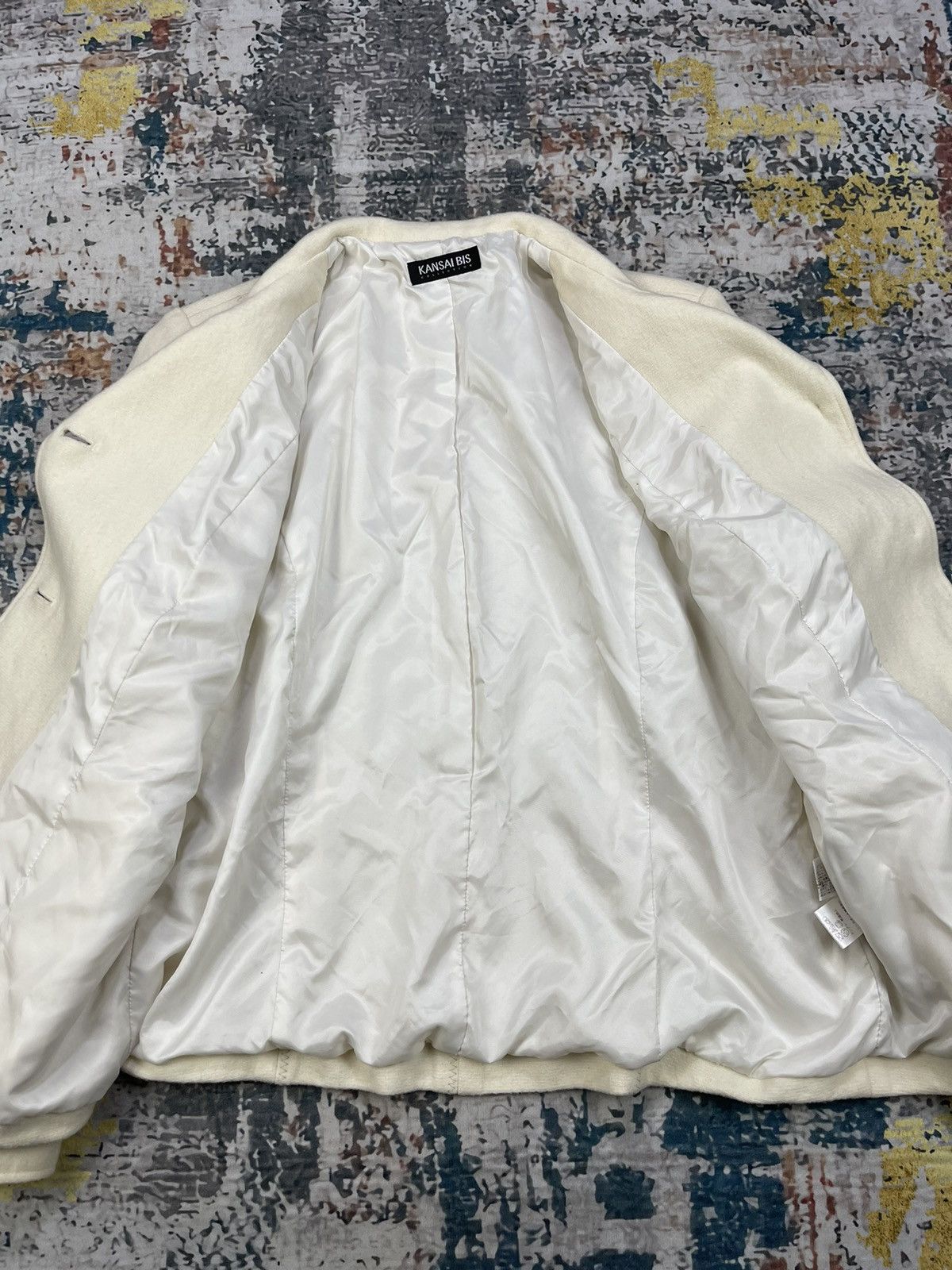 Kansai Yamamoto Kansai Bis Collection Butter Cream Wool Jackets Size L / US 10 / IT 46 - 7 Thumbnail
