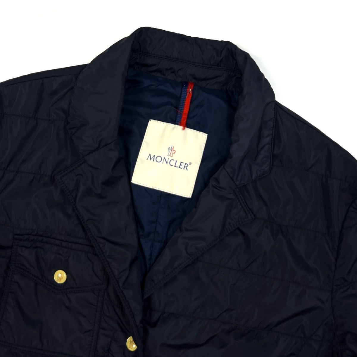 Moncler Auth Moncler Nylon Navy Blue Jacket Blazer Women’s Size S/M Size M / US 6-8 / IT 42-44 - 11 Thumbnail