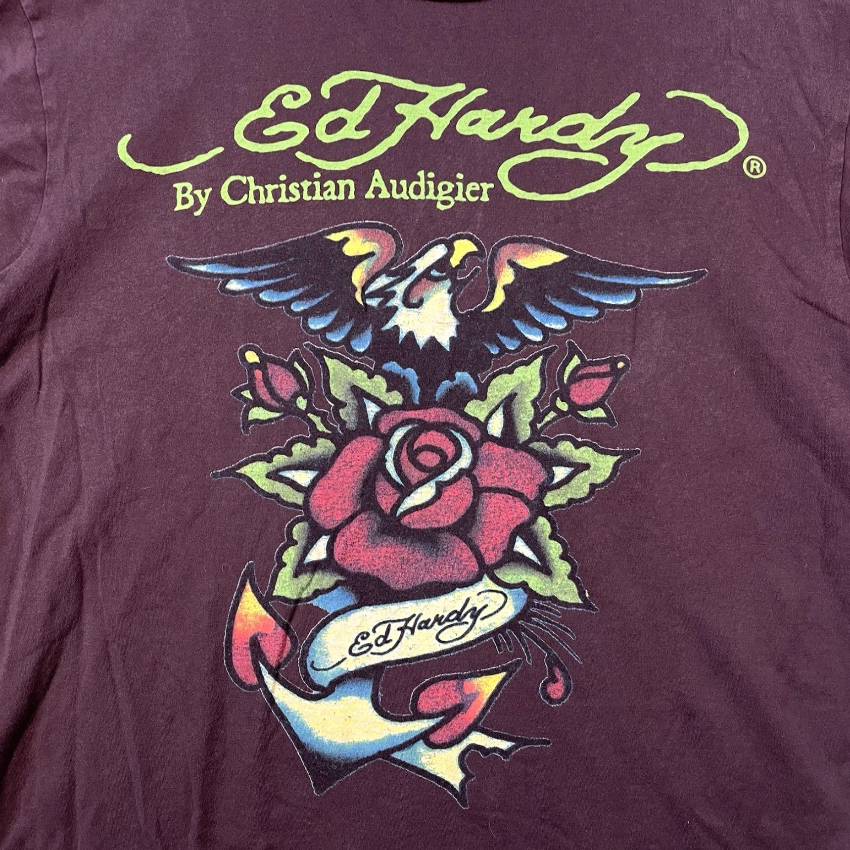 Ed Hardy VINTAGE Ed Hardy T-Shirt Men XL Logo Grunge Rose Eagle Bird Y2K Brown Short Sleeve Knit Regular Brand: Ed Hardy Mens XX Size US XL / EU 56 / 4 - 2 Thumbnail