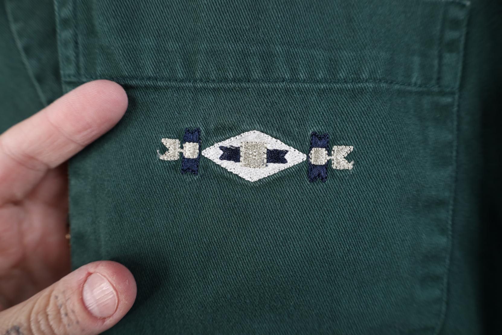 Vintage Vintage 90s Streetwear Cowboy Band Collar Button Shirt Green Size US XL / EU 56 / 4 - 4 Thumbnail