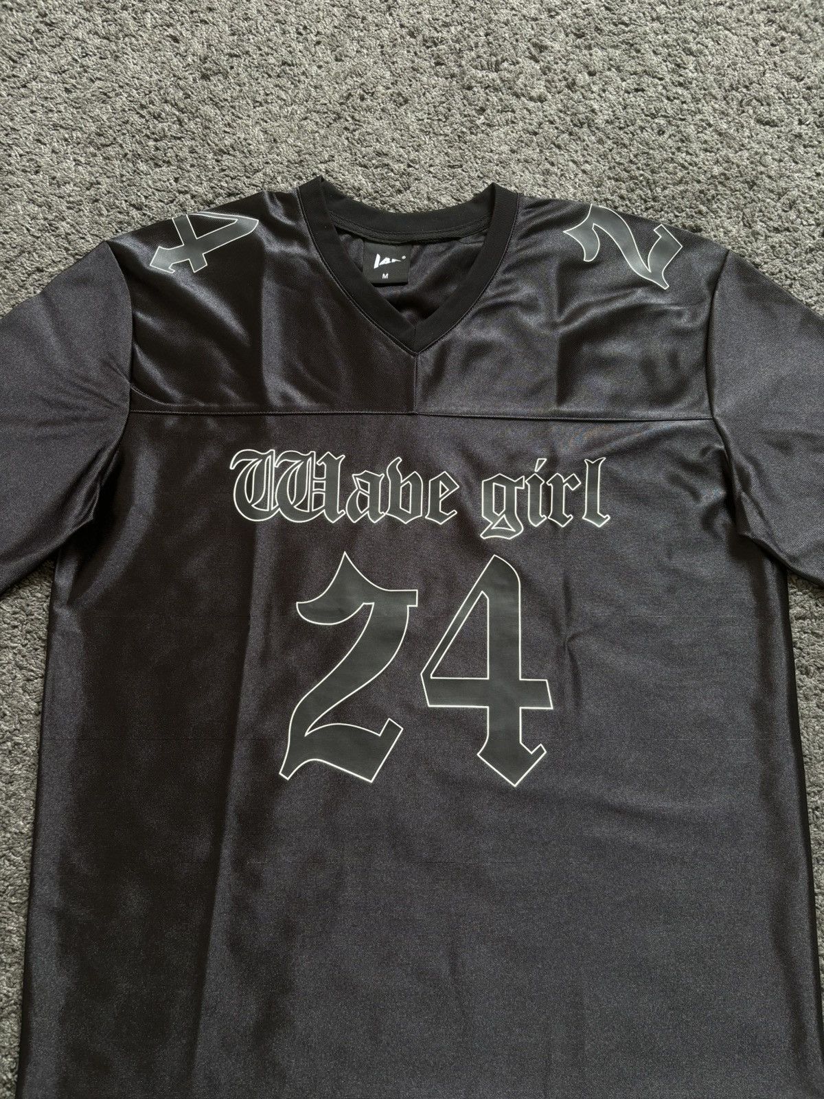 Japanese Brand × Vintage Vintage wave girl number 24 satin black football jersey Size US M / EU 48-50 / 2 - 4 Thumbnail