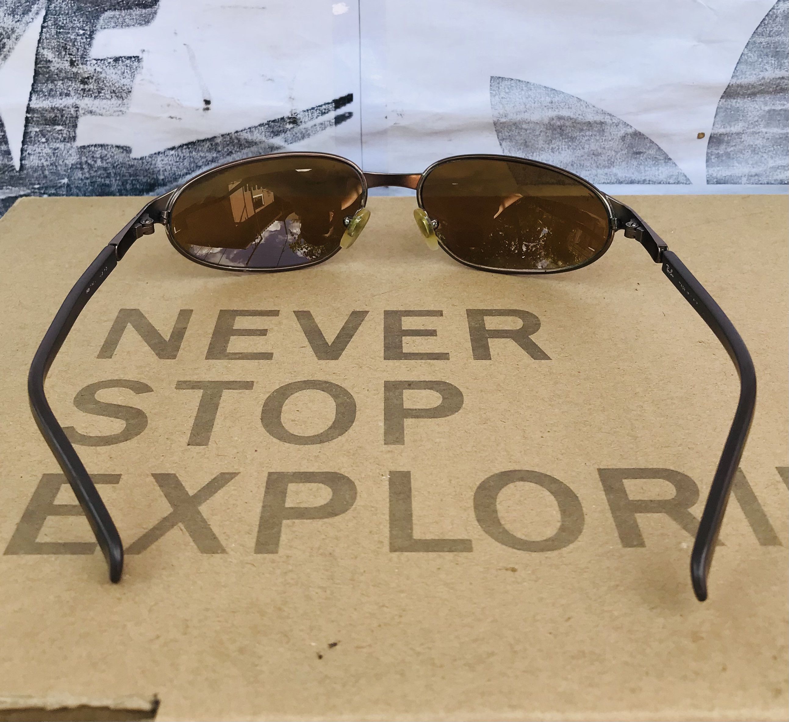 RayBan Ray Ban B&L Brown Metal Wrap Sunglasses Vintage Italy Size ONE SIZE - 5 Thumbnail