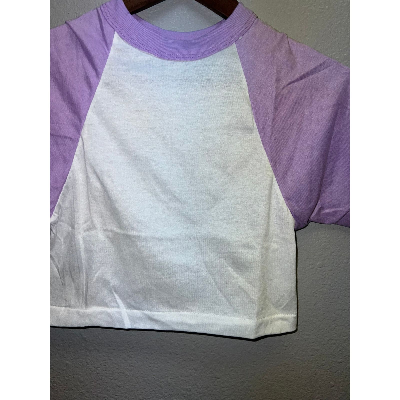 Jerzees 80s Women's Sportswear White Purple Crop Top Shirt Women XS Size XS / US 0-2 / IT 36-38 - 3 Thumbnail