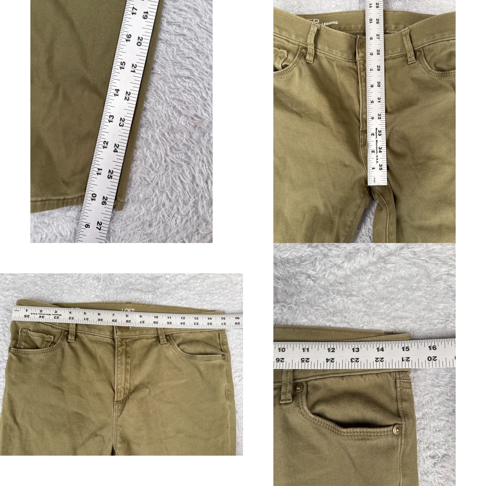Loft Ann Taylor LOFT Jeans Womens 4P Green Denim Jegging Tapered Brushed Finish 30x26 Size 27" / US 4 / IT 40 - 8 Thumbnail