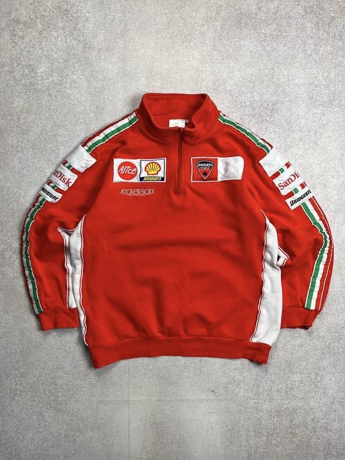 Ducati Vintage Ducati Corse Racing F-1 Quarter Zip Sweatshirt Y2K Size US XL / EU 56 / 4 - 1 Thumbnail
