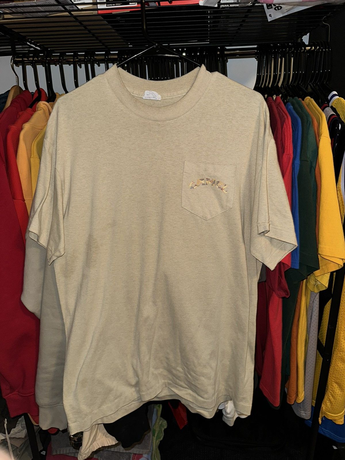 image of 1992 Camel Cigarettes (Joe Camel) Front Pocket in Beige, Men's (Size XL)