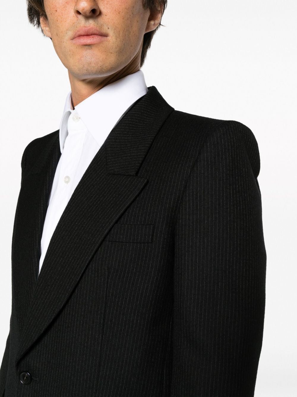 Saint Laurent Paris o1bcso1str1024 Single Breasted Jacket in Black Size US XXL / EU 58 / 5 - 3 Thumbnail