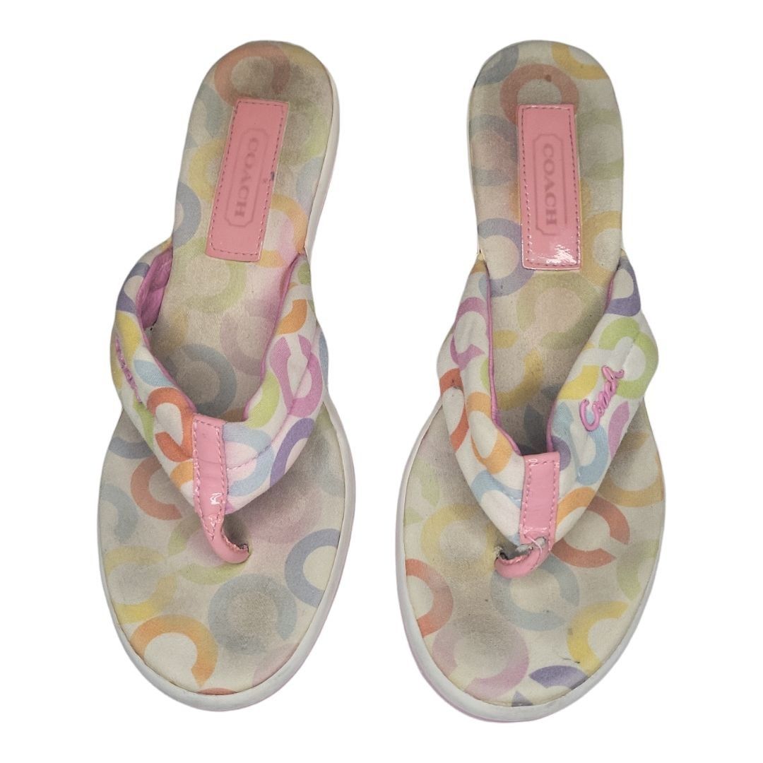 Coach Coach Women Wedge Sandals Size 6B Dalores Mixed Print Rainbo Size US 6 / IT 36 - 3 Thumbnail
