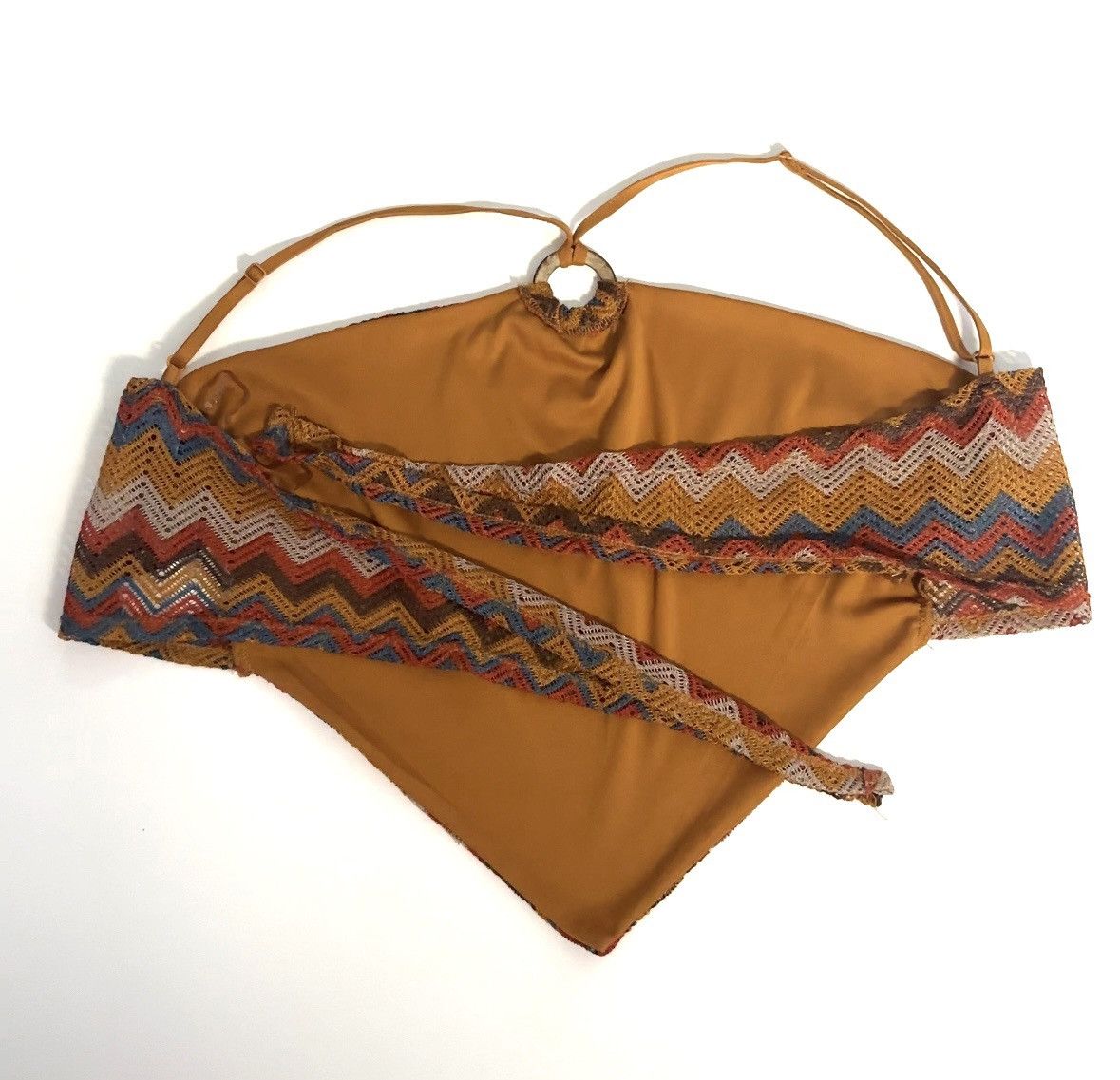 Rainbow Crochet Zigzag Halter Top Size XL / US 12-14 / IT 48-50 - 2 Thumbnail