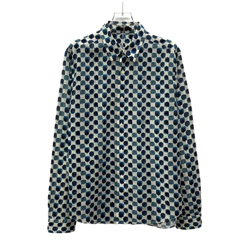 Louis Vuitton Louis Vuitton Blue polka-dot cotton long-sleeve shirt with Size US L / EU 52-54 / 3 - 1 Thumbnail