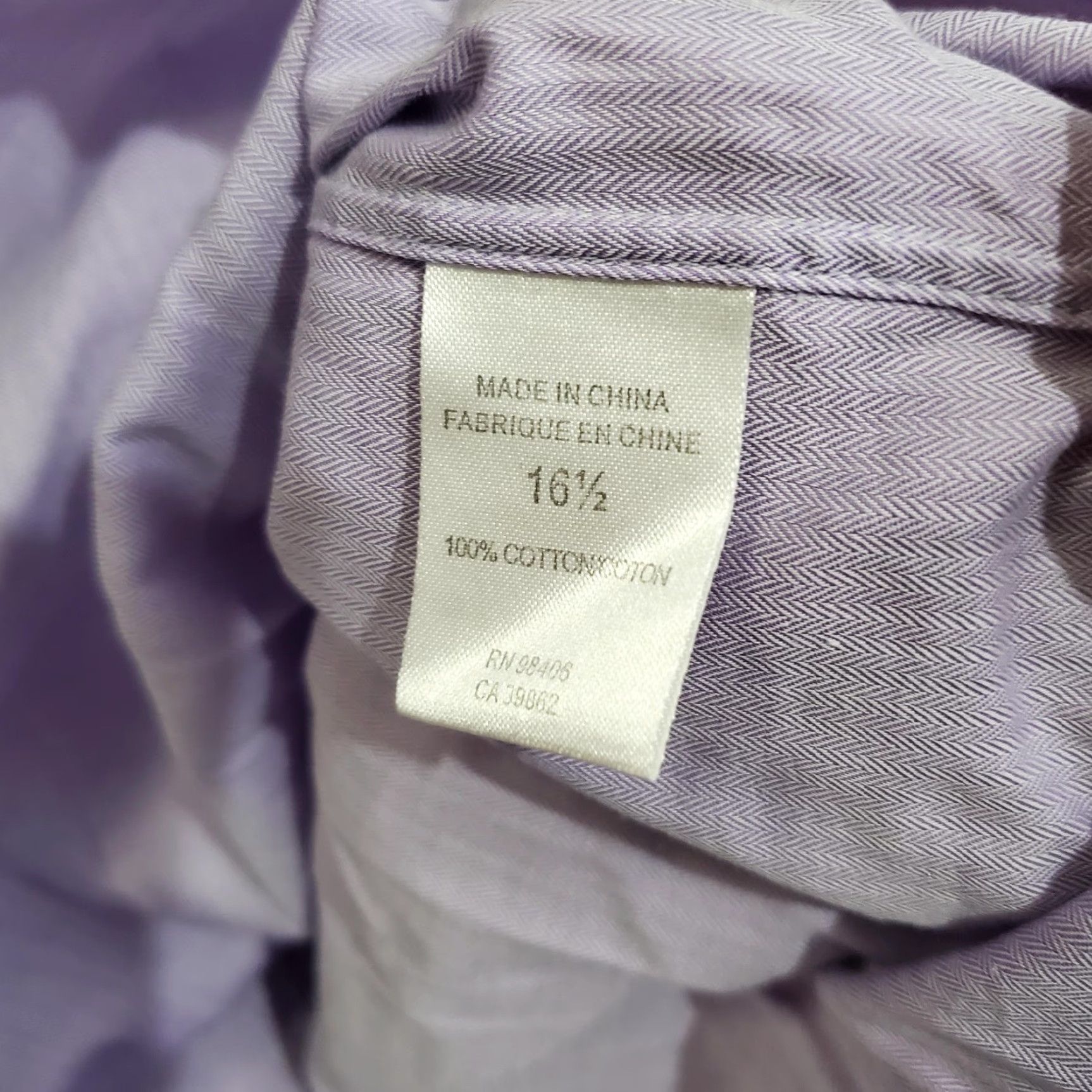 Theory Theory Shirt Mens 16.5 34/35 Purple Herringbone Dress Button Front Long Sleeve Size 42R - 7 Thumbnail