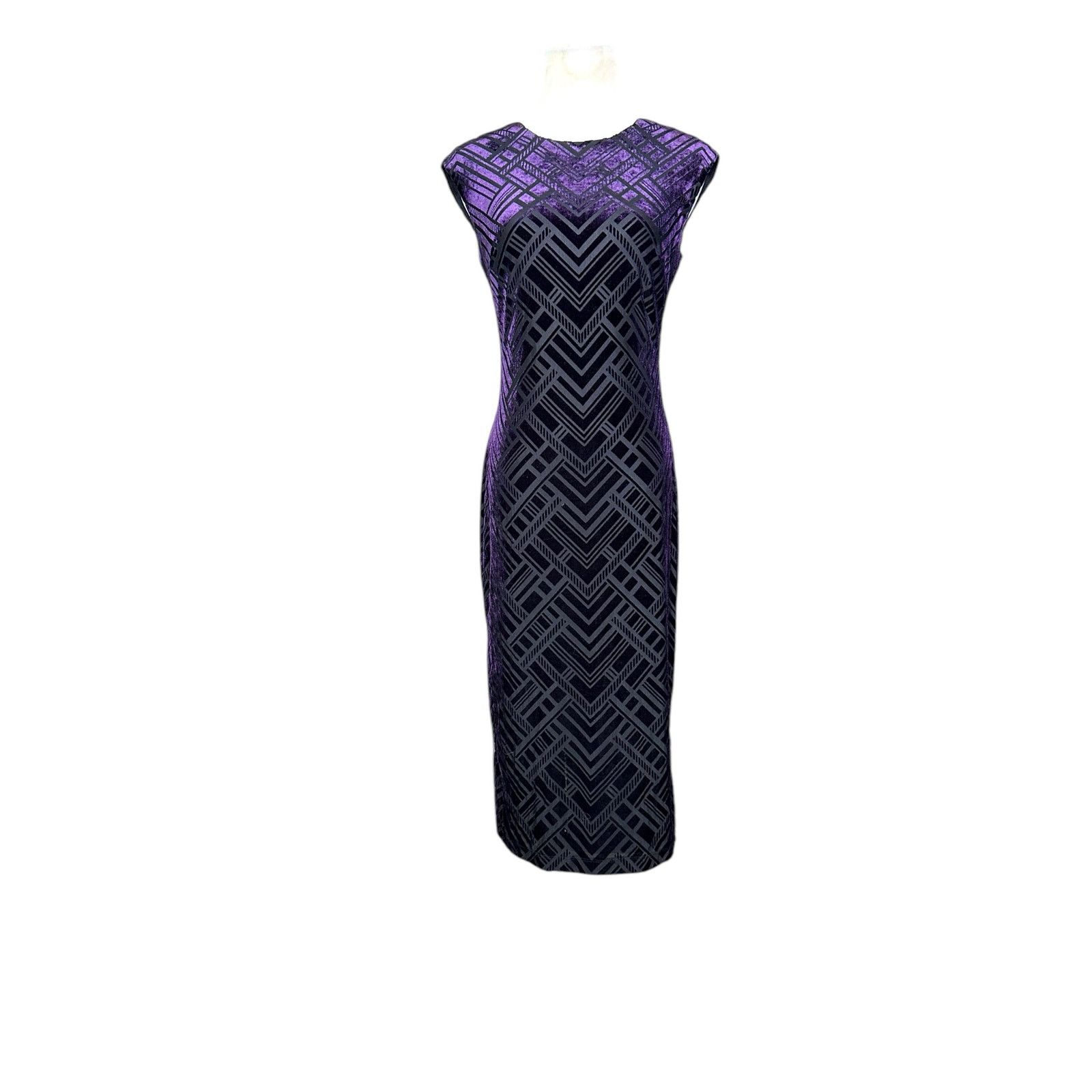 Vince Camuto Vince Camuto purple velvet midi pencil cocktail dress size 4 Size S / US 4 / IT 40 - 1 Thumbnail