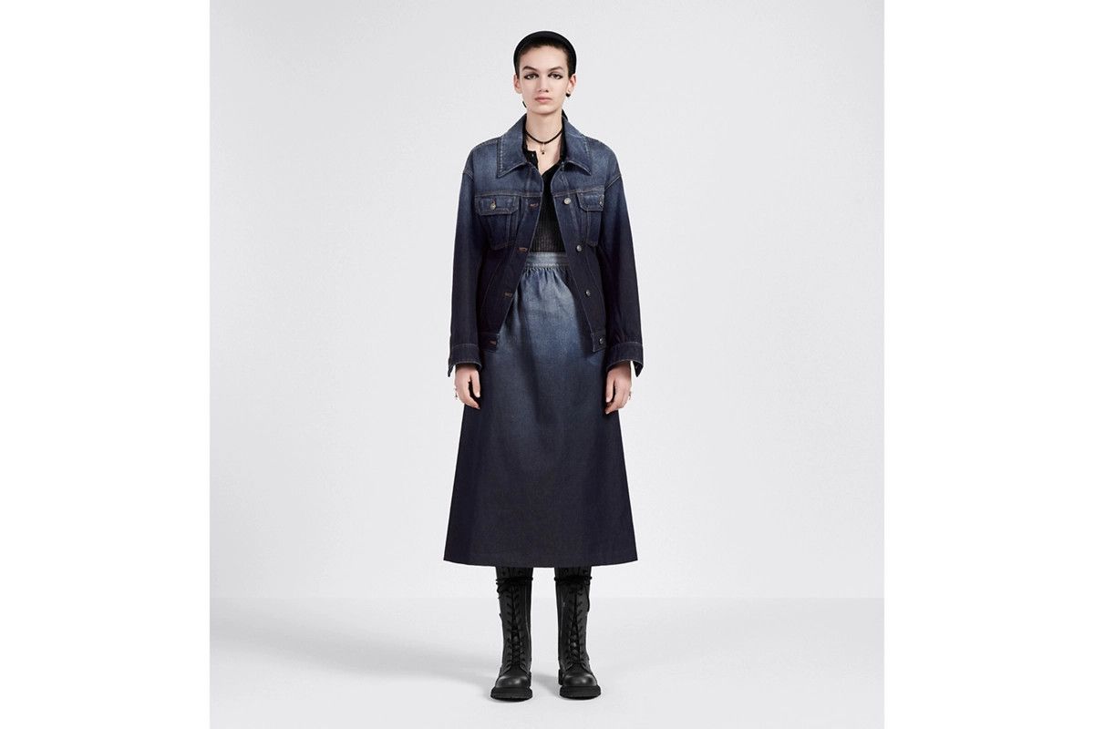 Dior o1bcso1str0225 Length Straight-Cut Skirt in Gradient Blue Size 30" / US 8 / IT 44 - 4 Thumbnail