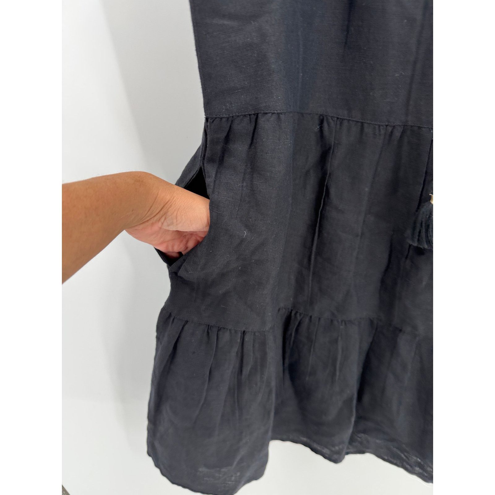 Tommy Bahama St. Lucia Linen-Blend Tiered Coverup Dress sz M