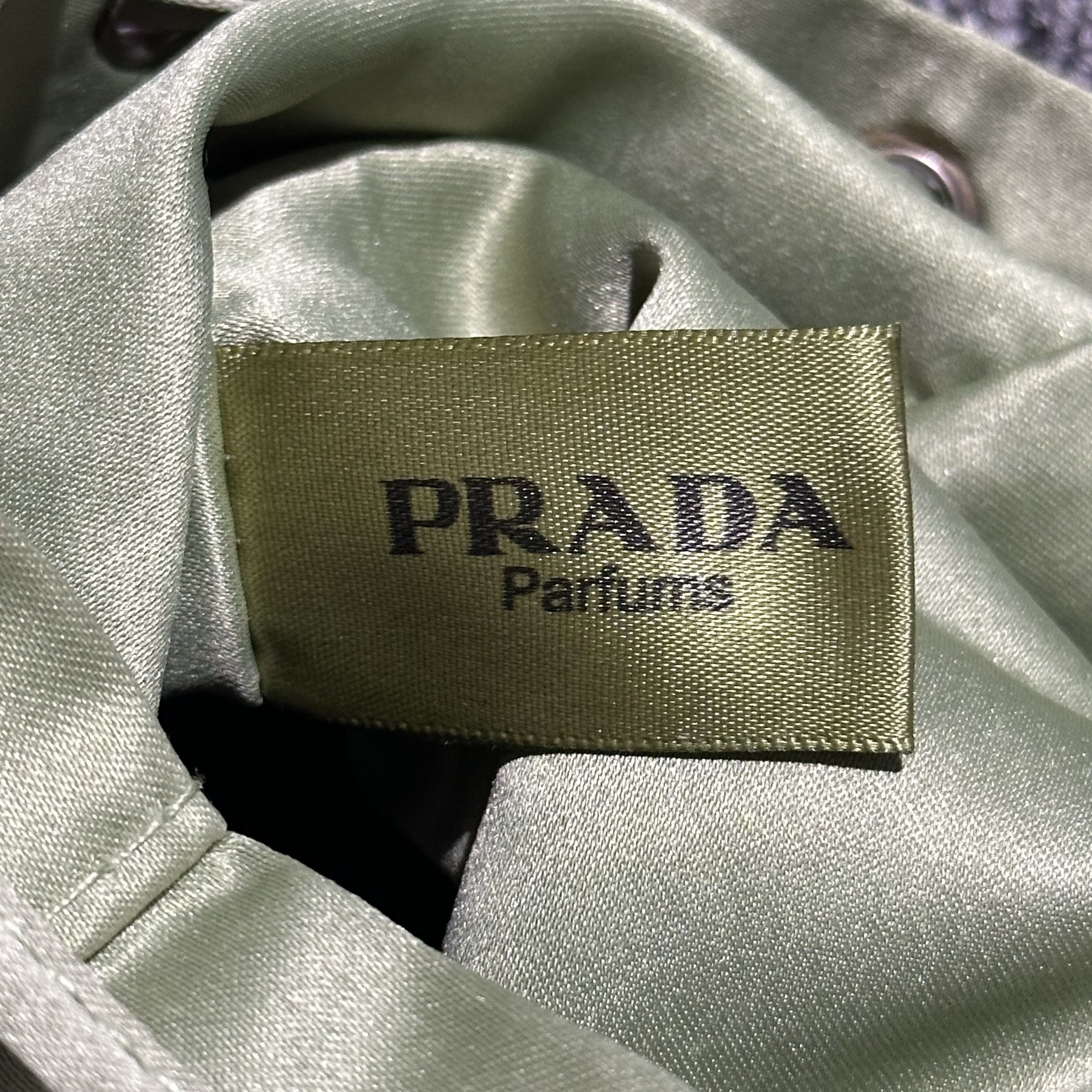 Prada Prada Perfums Green Satin Cosmetic MakeUp Drawstring Bag Size ONE SIZE - 6 Thumbnail
