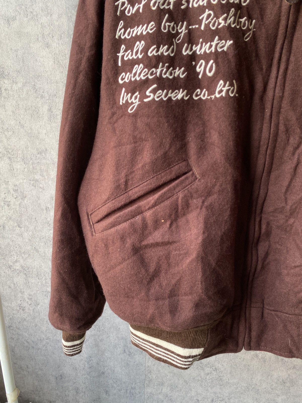Japanese Brand F/W 1990 Posh Boy Reversible Wool Bomber Jacket Size US L / EU 52-54 / 3 - 6 Thumbnail