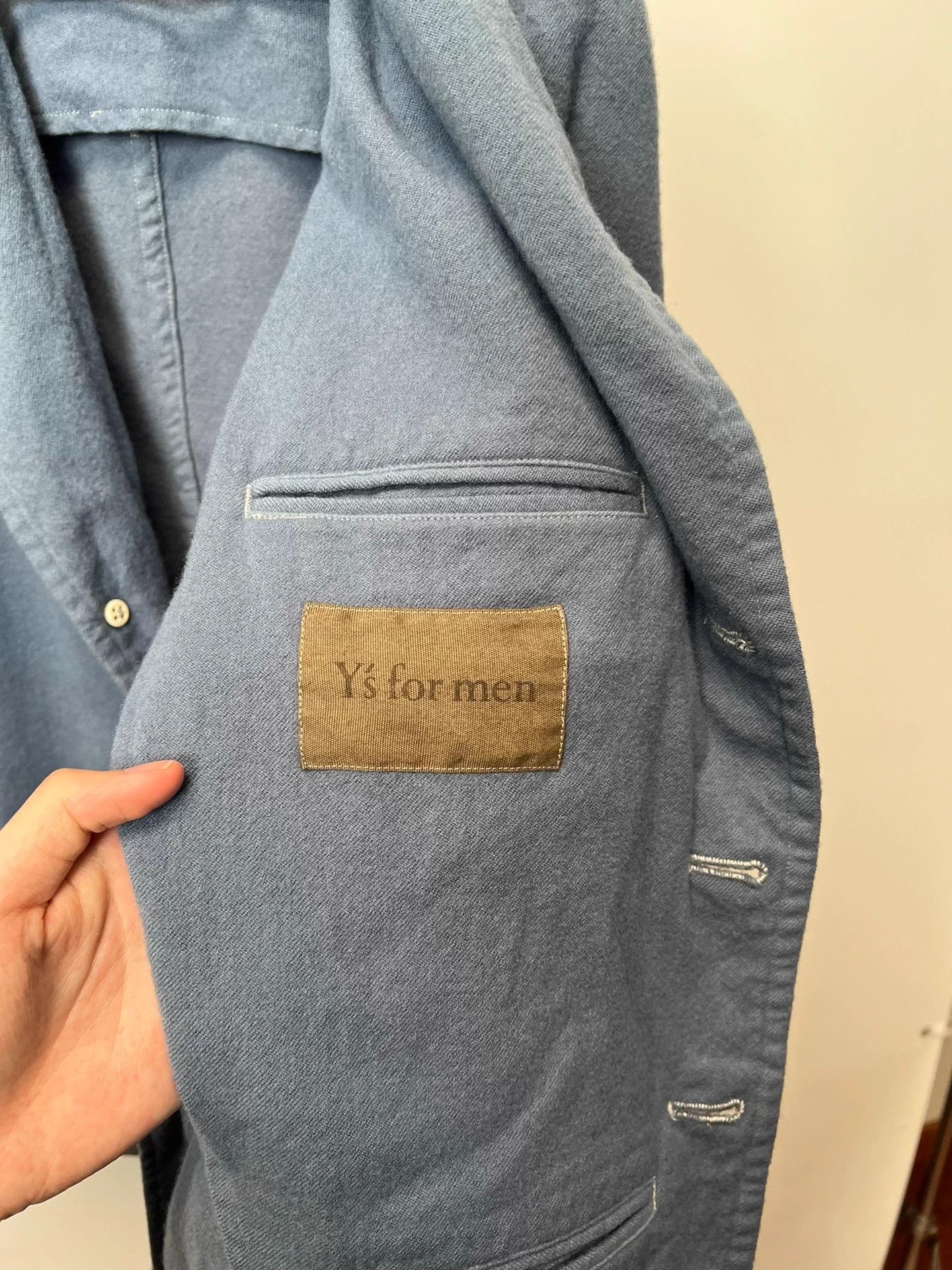Yohji Yamamoto Yohji Yamamoto YS for Man 03aw muted blue wool blazer Size US L / EU 52-54 / 3 - 7 Thumbnail