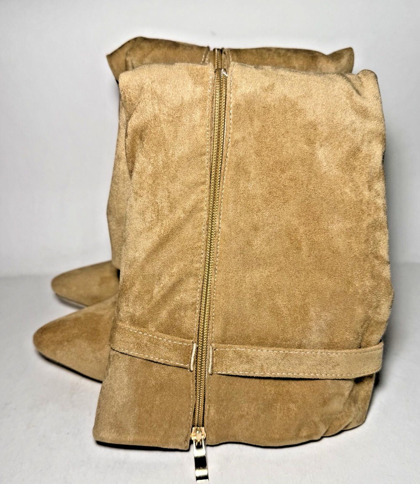 Shein Foldover Thigh High Boot Pointed Toe Stiletto Block Heel Zip Size US 8.5 / IT 38.5 - 3 Thumbnail