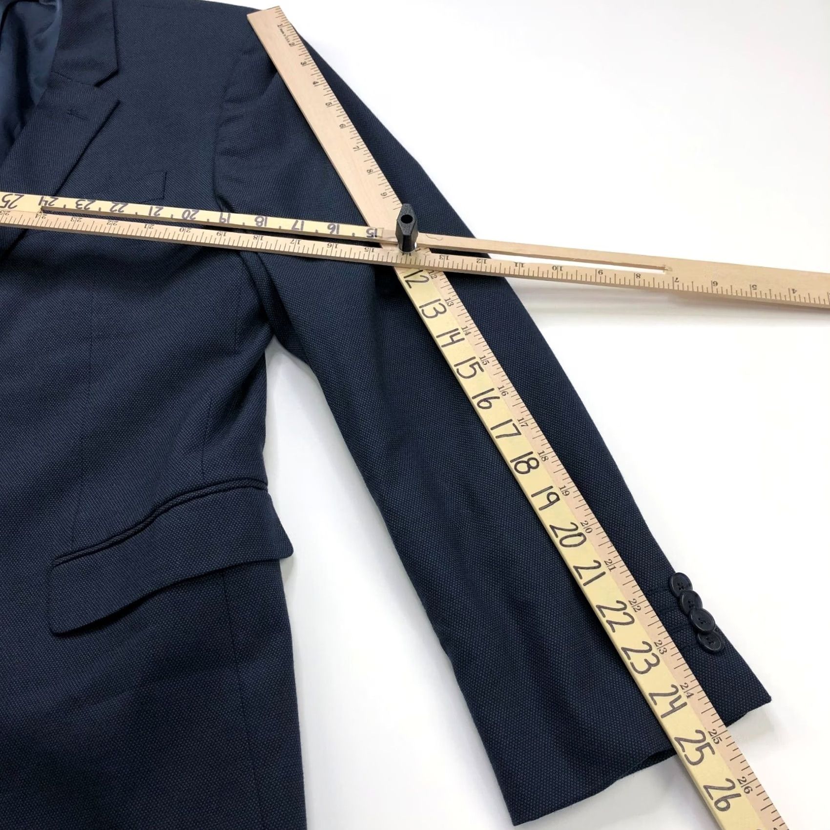 Banana Republic Banana Republic Sport Coat Jacket Bird's Eye Blue 40 Regular Fit Men Jacket Notch Lapel Four-Button Front Size US XXS / EU 40 - 7 Thumbnail