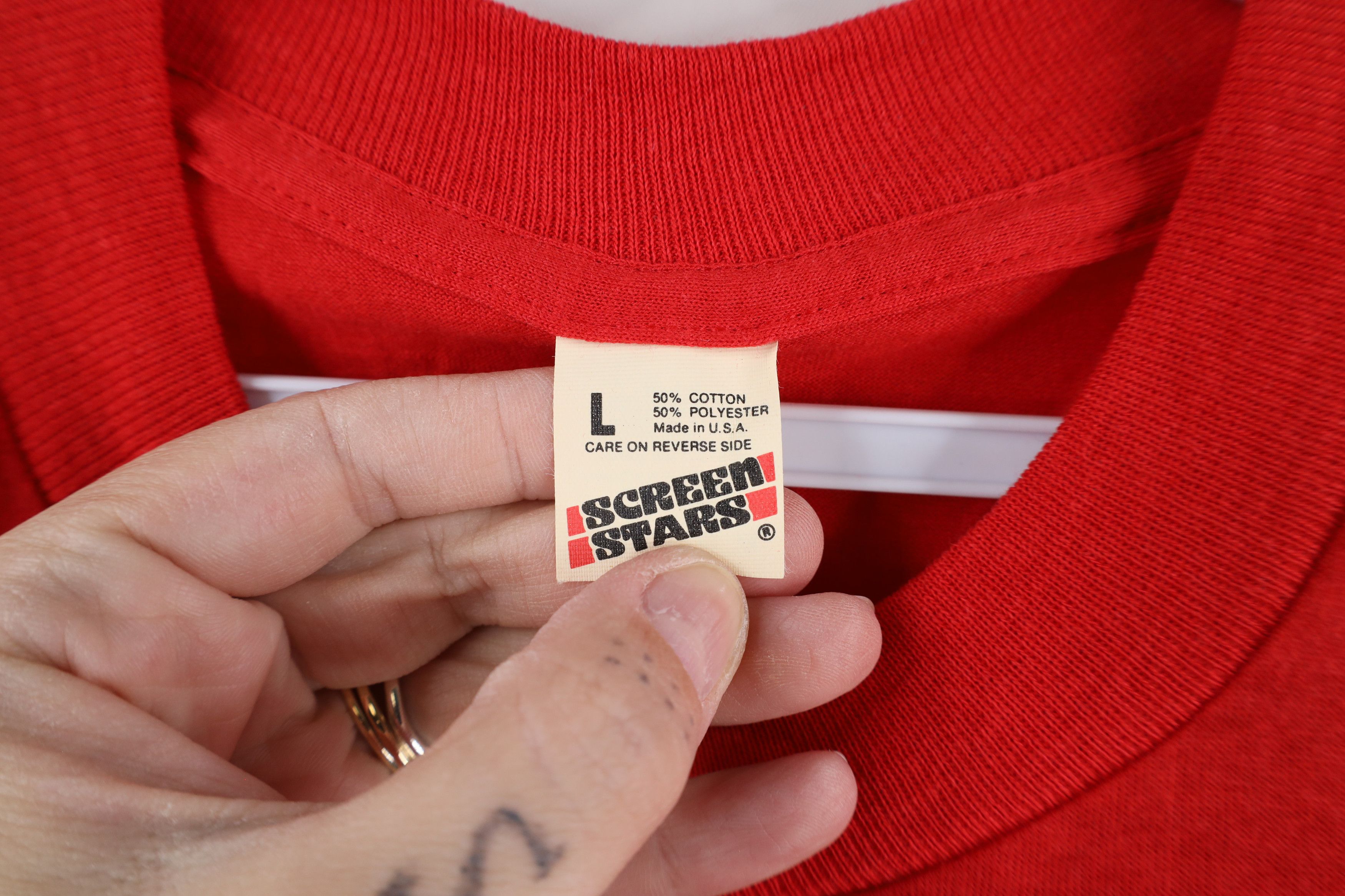Vintage Deadstock Vintage 80s 20 Teamsters Union T-Shirt Red USA Size US L / EU 52-54 / 3 - 6 Thumbnail
