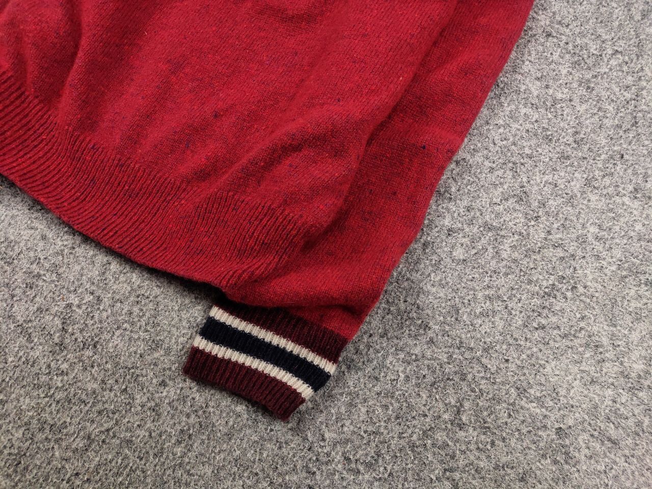 Fred Perry Fred Perry Design Classic Red Wool Crew Check Sweater Size US S / EU 44-46 / 1 - 6 Thumbnail
