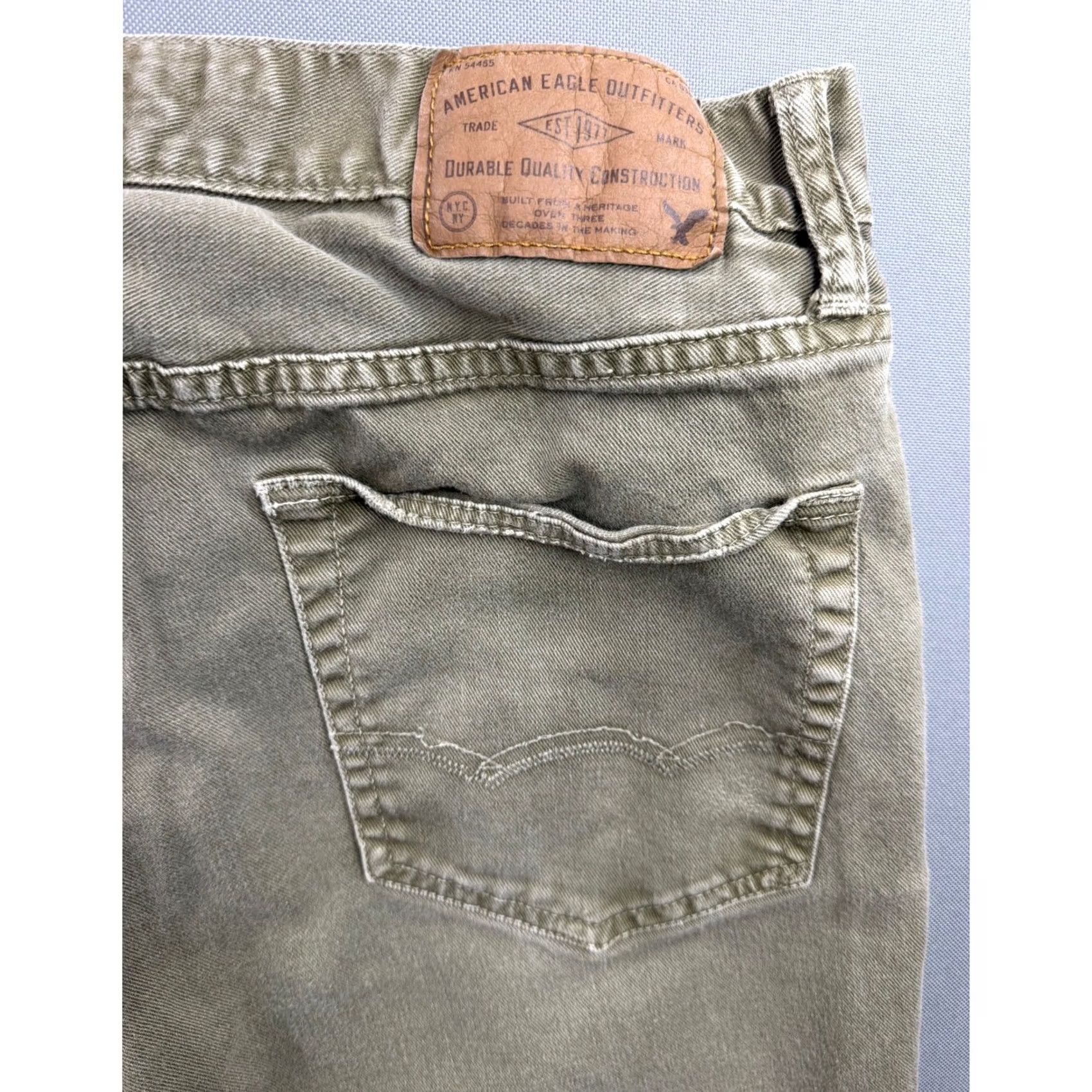 American Eagle Outfitters American Eagle Outfitters Core Flex Pants Mens Olive Green Slim Fit 34x34 Size US 34 / EU 50 - 3 Thumbnail