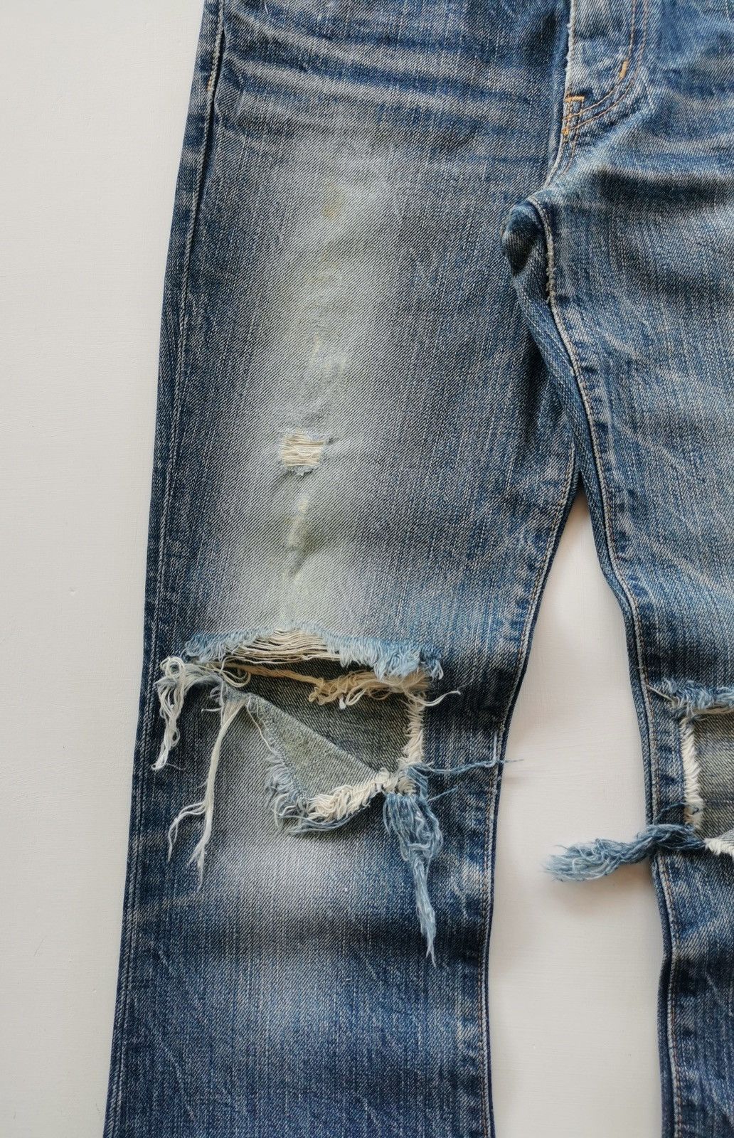 Edwin Rebels Women Edwin Flared Bootcut Rugged Distressed Jeans Size 28" / US 6 / IT 42 - 3 Thumbnail
