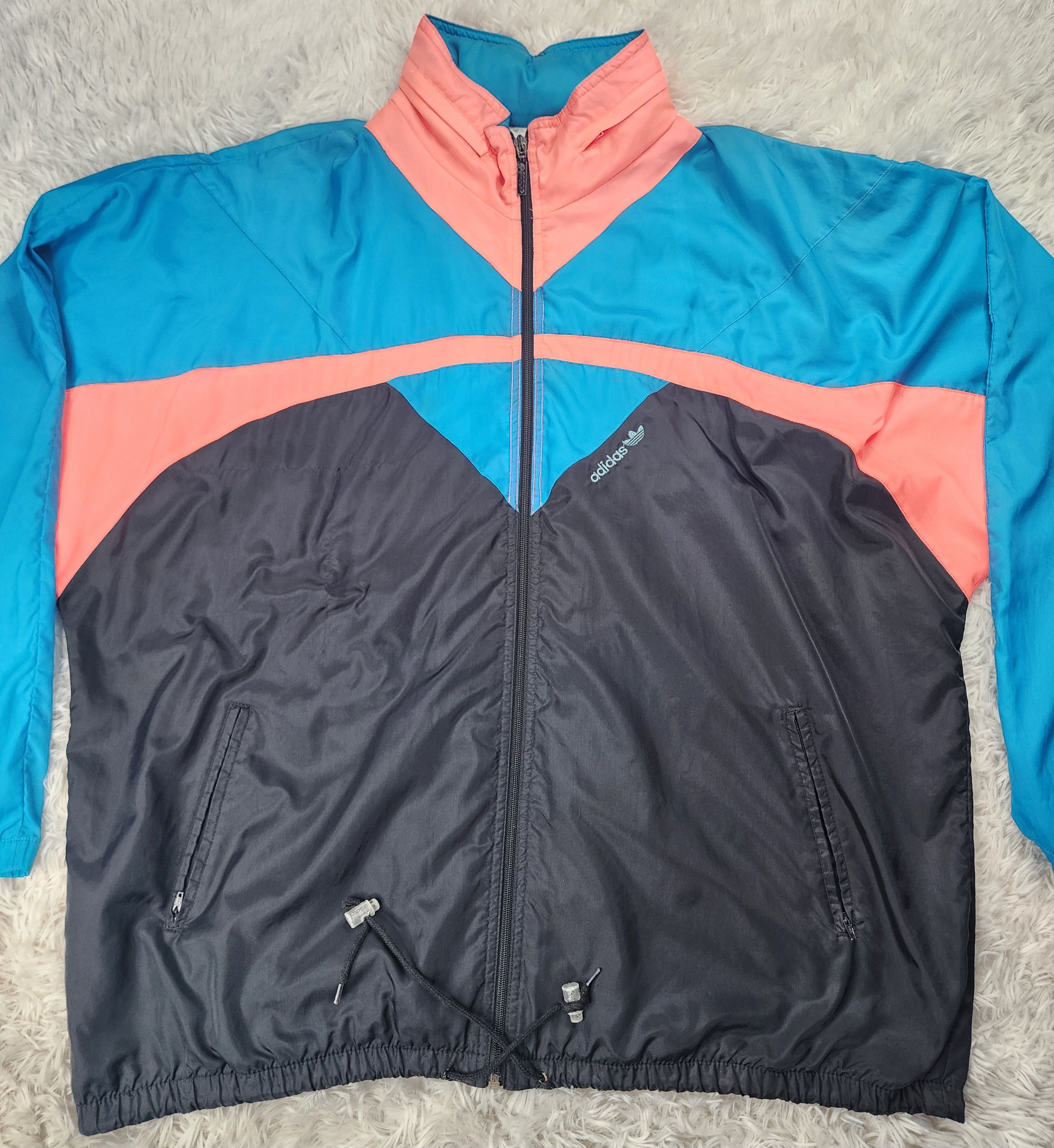 Adidas Vintage 90s Adidas windbreaker hoodied jacket Size US L / EU 52-54 / 3 - 4 Thumbnail