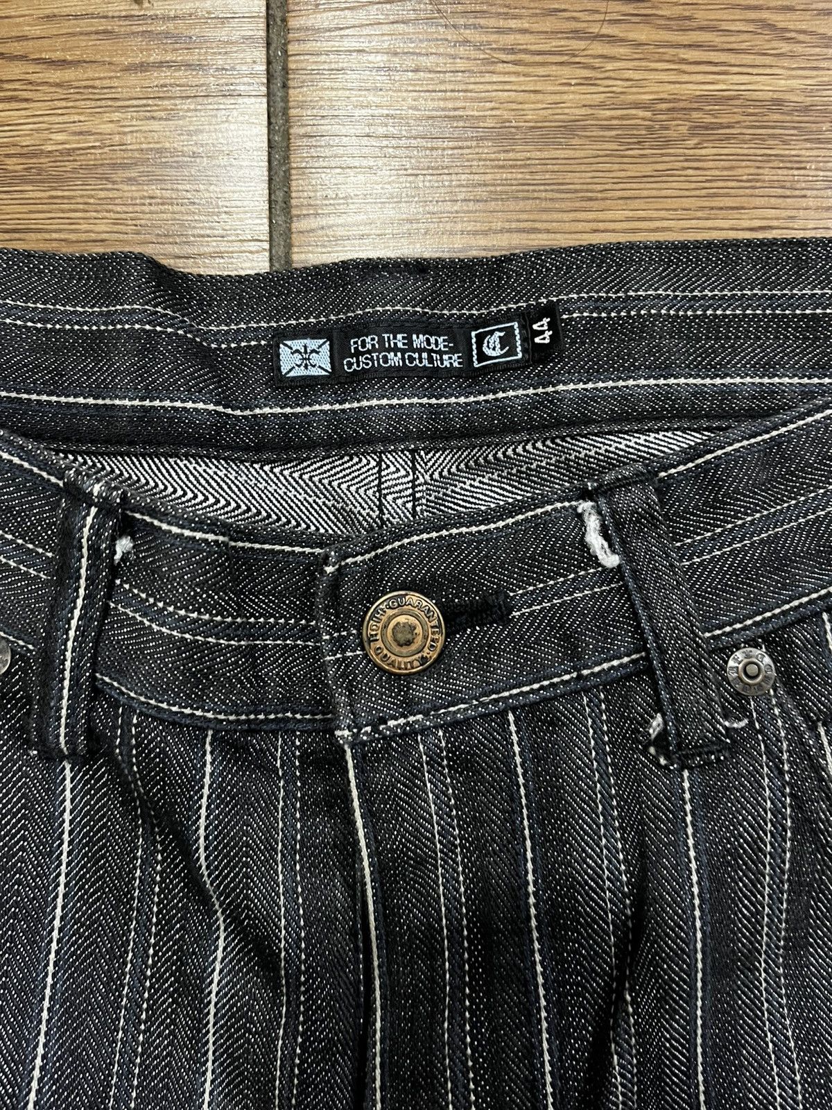 Japanese Brand Flare Jeans custom culture striped Denim Bootcut y2k Size US 30 / EU 46 - 6 Thumbnail