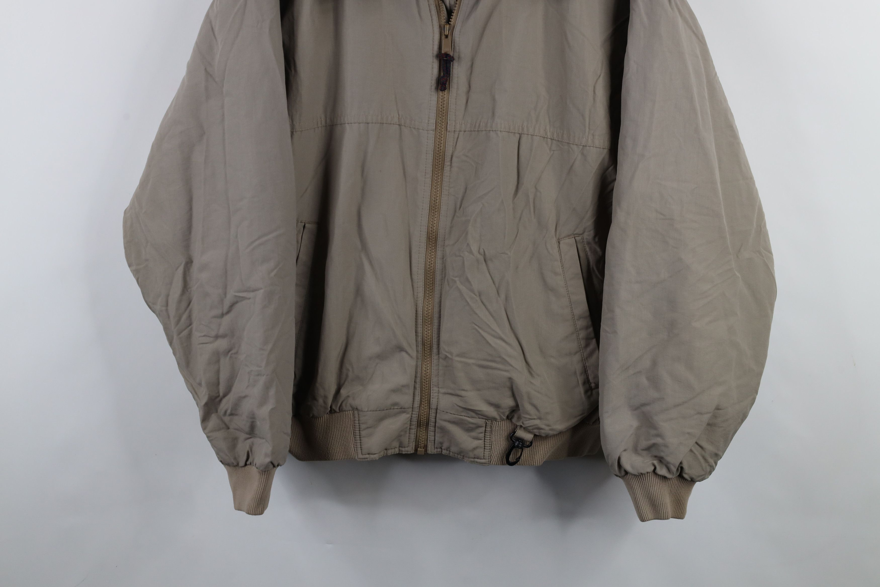 Vintage Vintage 90s Streetwear Lined Full Zip Bomber Jacket Beige Size US L / EU 52-54 / 3 - 3 Thumbnail