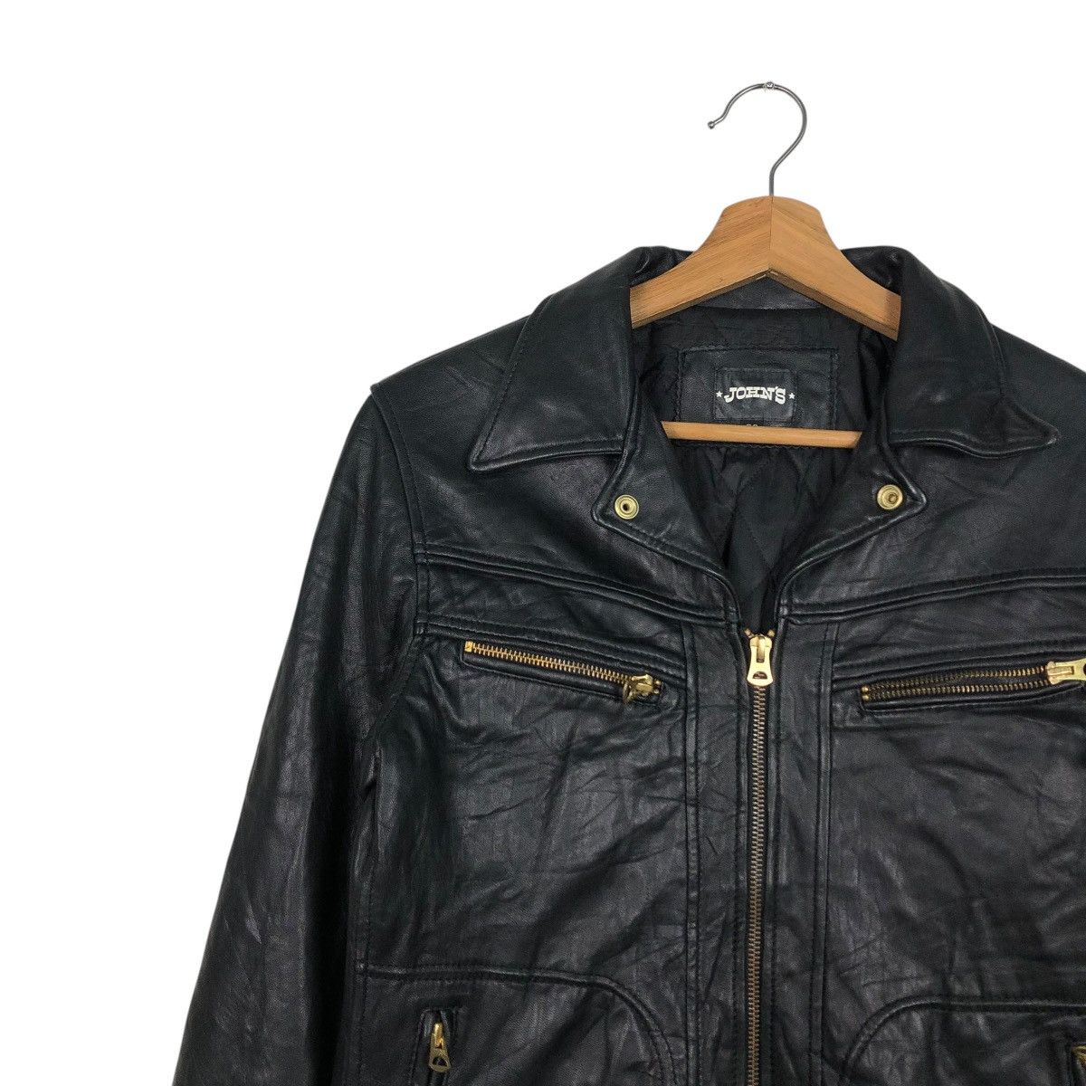 Japanese Brand 🔥VINTAGE BIKER LEATHER JACKET JOHN’S JAPAN ISSEY MIYAKE Size US M / EU 48-50 / 2 - 9 Thumbnail