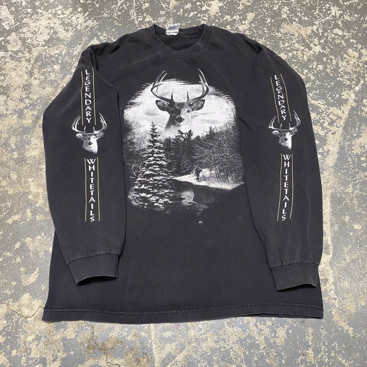 Japanese Brand × Vintage Vintage Deer Outdoor Black Long Sleeve Tshirt Size US XL / EU 56 / 4 - 4 Thumbnail