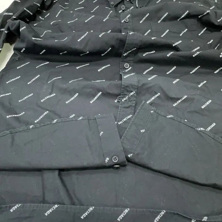 Balenciaga Balenciaga Balenciaga Logo Print Casual Long Sleeve Shirt Size US M / EU 48-50 / 2 - 7 Thumbnail