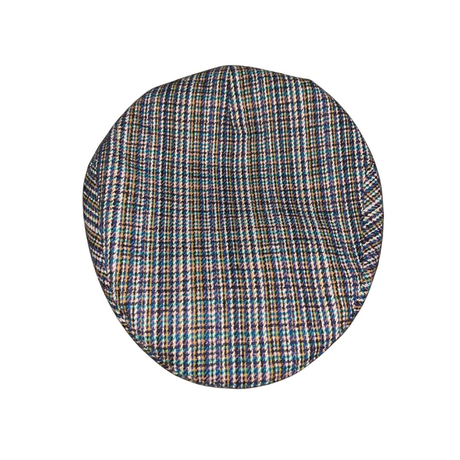 Brixton Hooligan Snap Cap Blue Plaid Size Medium 7 1/2 Newspaper Boy Size ONE SIZE - 2 Thumbnail
