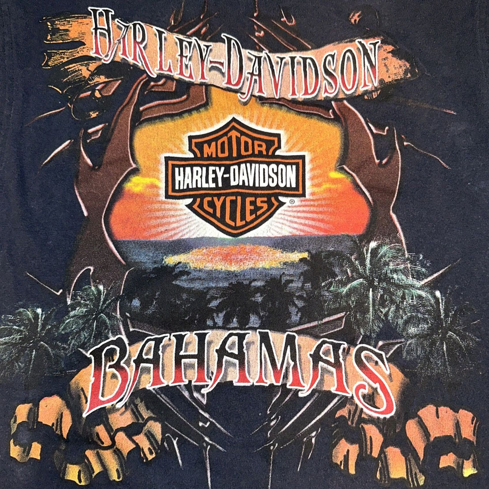 Harley Davidson VINTAGE Harley-Davidson Muscle Tee Bahamas Medium Black Men T-Shirt M Black Mens Y2K Size US M / EU 48-50 / 2 - 2 Thumbnail
