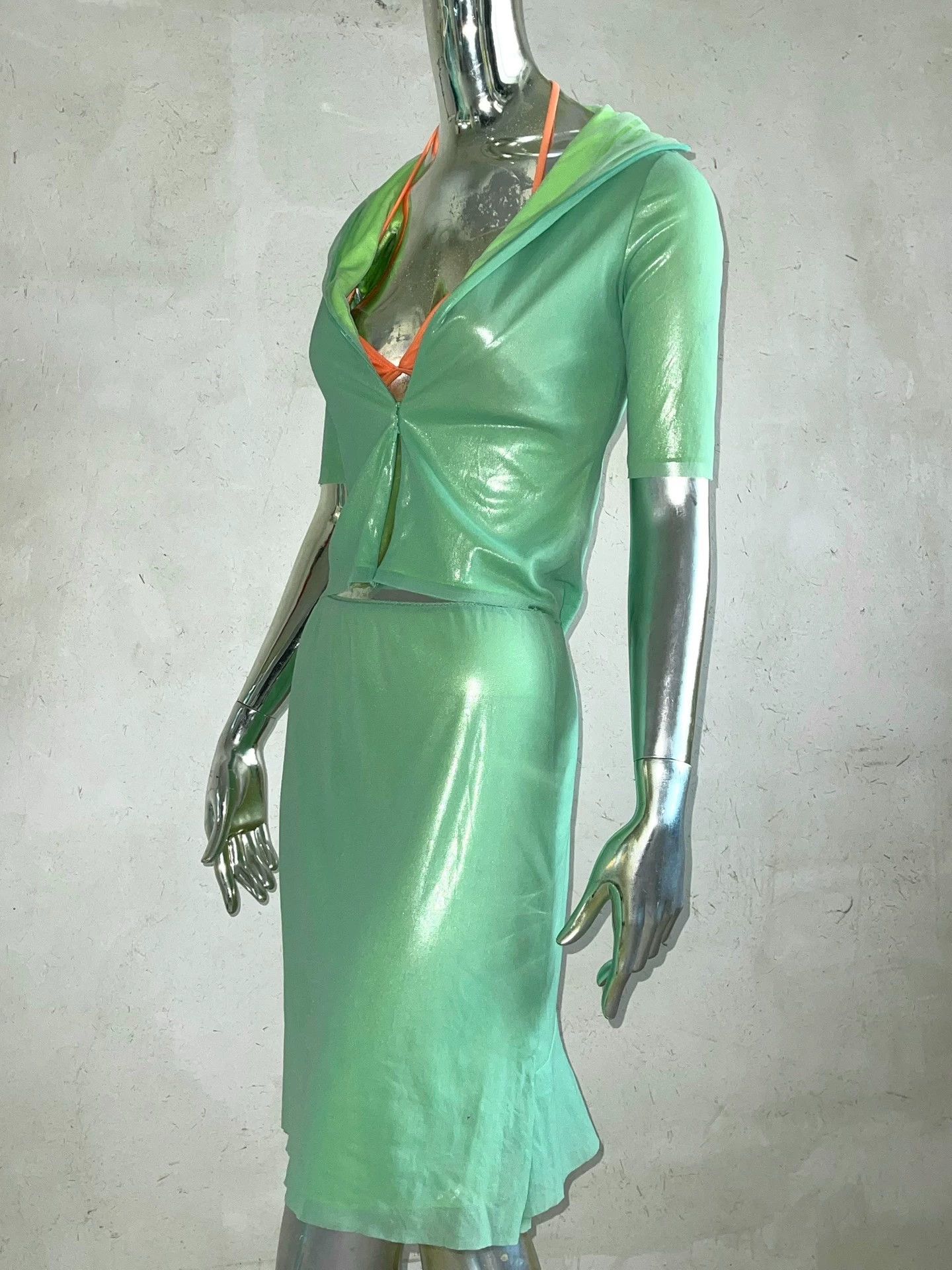 Vivienne Tam Vivienne Tam 90s Mint Green Iridescent Mesh Set 0 Size XS / US 0-2 / IT 36-38 - 2 Thumbnail
