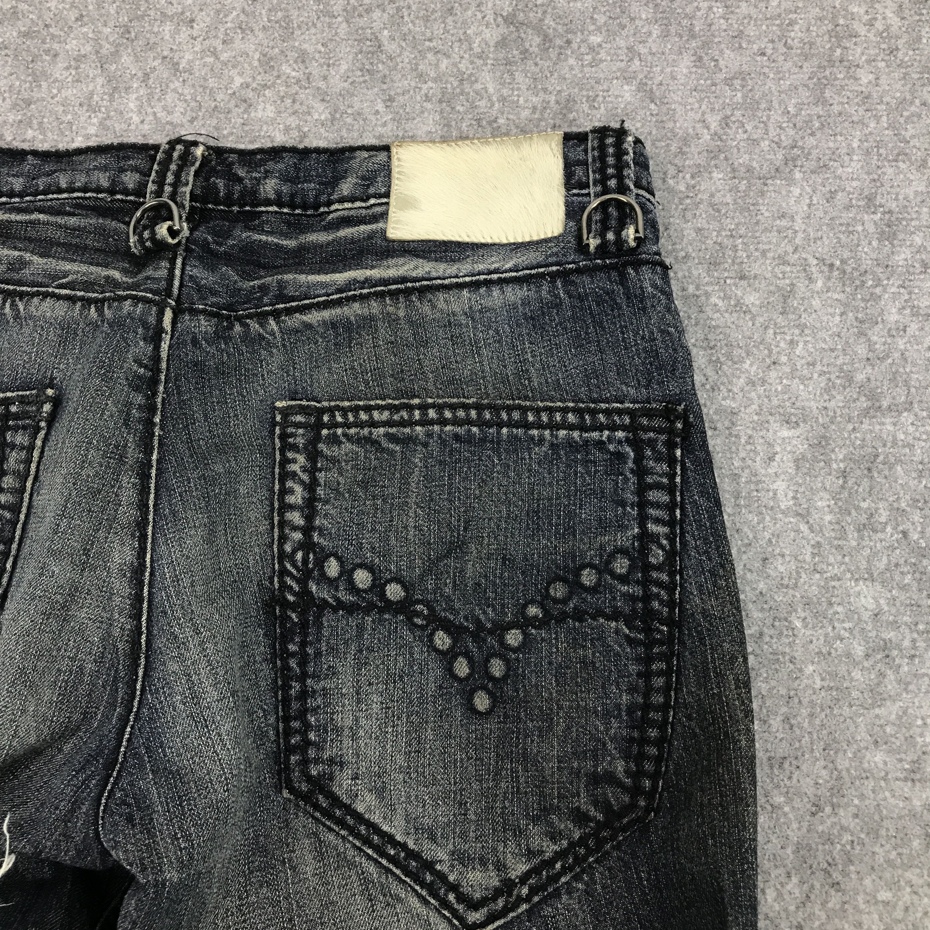 Japanese Brand Flared japanese brand bootcut distressed denim jeans Size US 31 - 8 Thumbnail