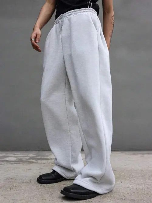 Designer × Japanese Brand Light grey Wide Leg Sweatpants Loose fit and baggy Size US 36 / EU 52 - 4 Thumbnail