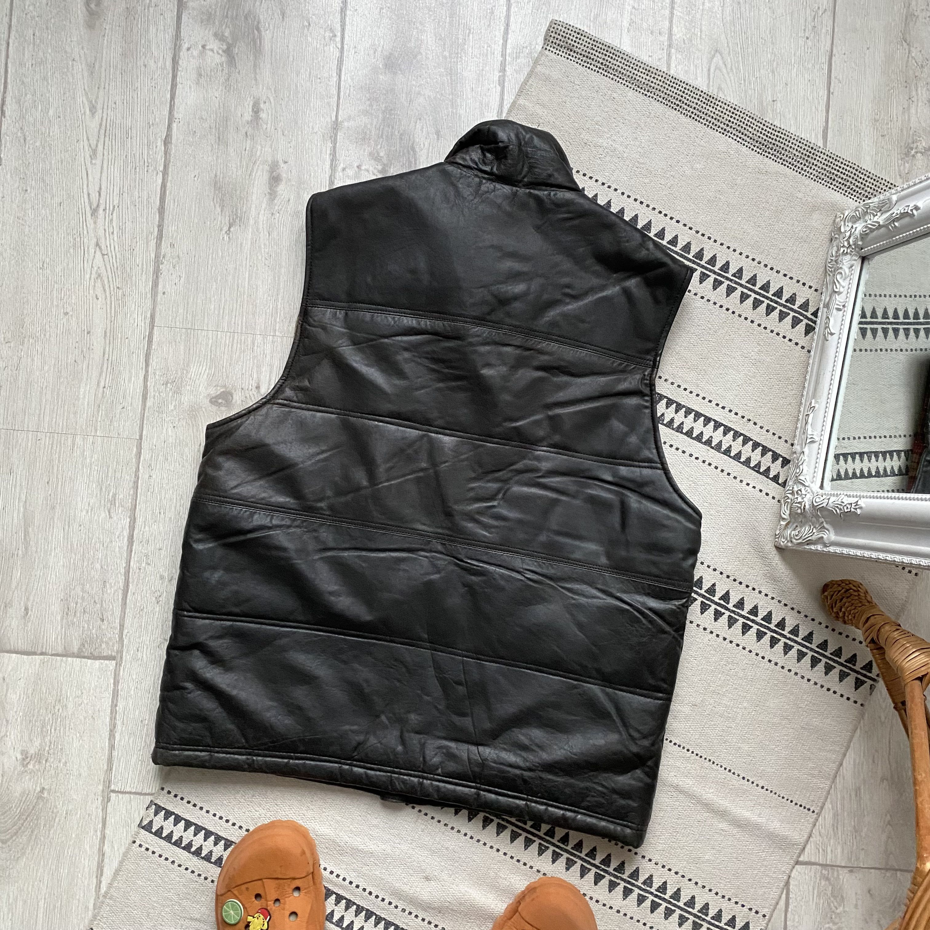 Genuine Leather Vintage 00s Real leather puffer vest jacket diesel style Size US M / EU 48-50 / 2 - 4 Thumbnail