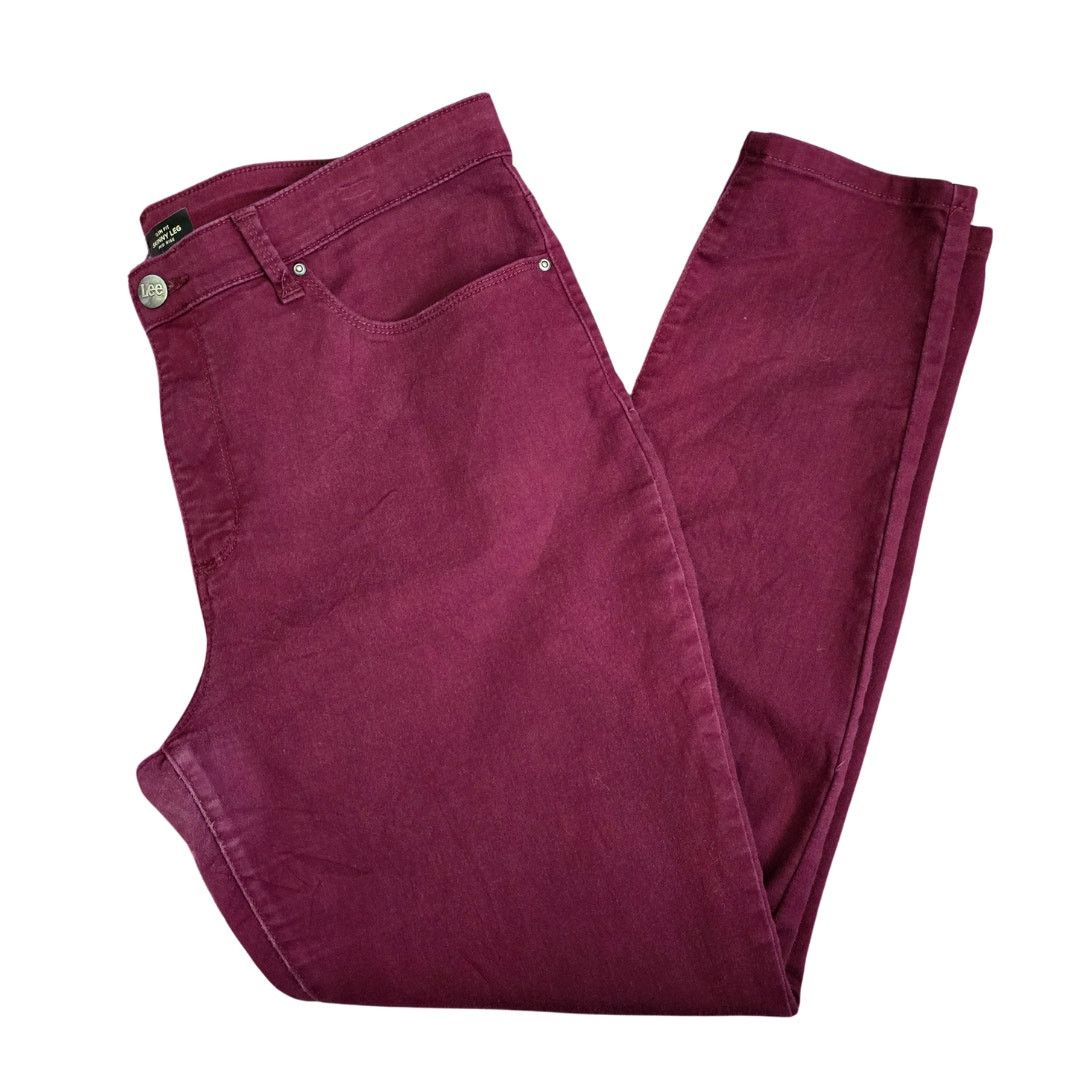 Lee Lee Slim Fit Skinny Leg Mid Rise Sculpting Red Jeans 12/36 Size 34" / US 12 / IT 48 - 3 Thumbnail