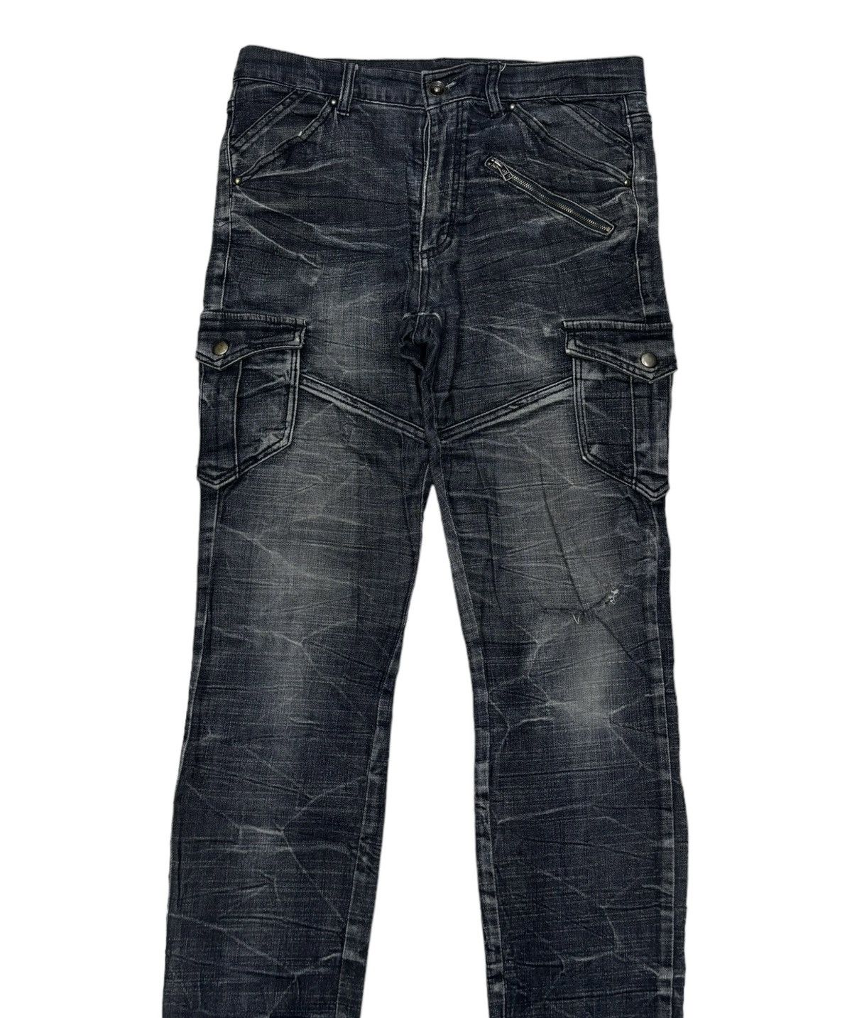 If Six Was Nine VINTAGE SEMANTIC DESIGN MULTI POCKET PUNK DISTRESS DENIM Size US 32 / EU 48 - 5 Thumbnail