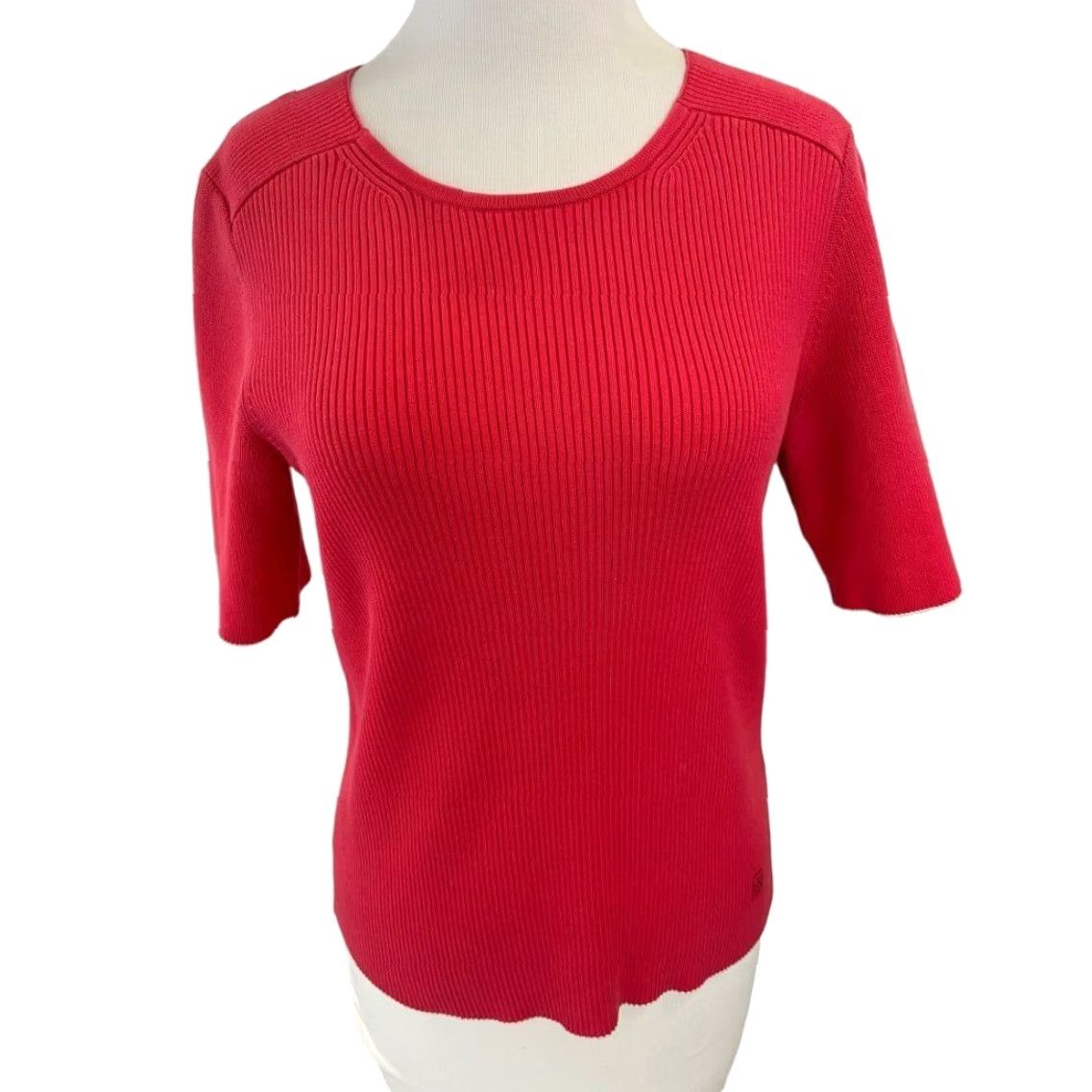 Tory Burch **Red Tory Burch Medium Pullover Ribbed Women's Sweater** User: **Tory Burch Red Medium Ribbed Women's Pullover Sweater** Size M / US 6-8 / IT 42-44 - 2 Thumbnail