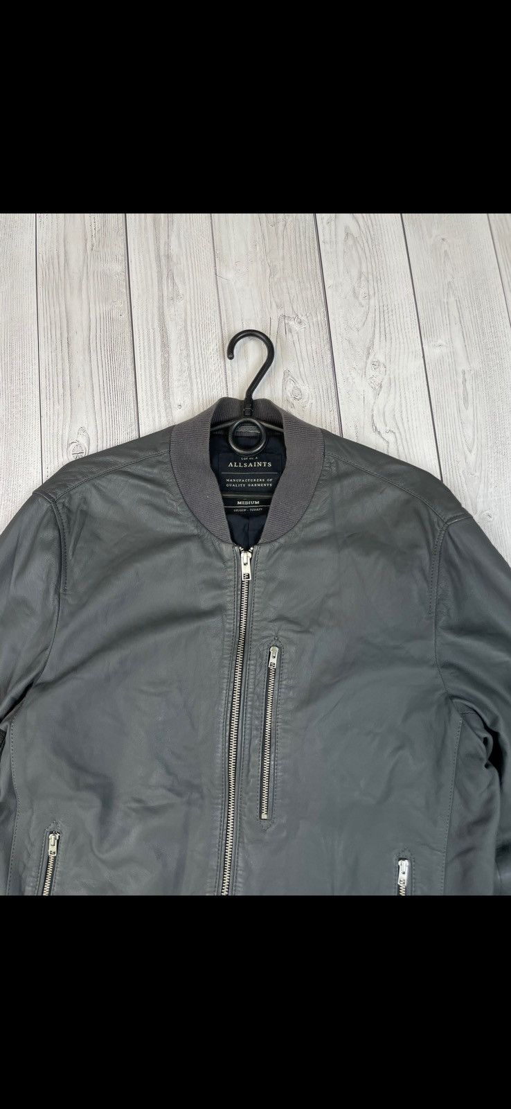 Allsaints Vintage Allsaints grey leather jacket size M Size US M / EU 48-50 / 2 - 2 Thumbnail
