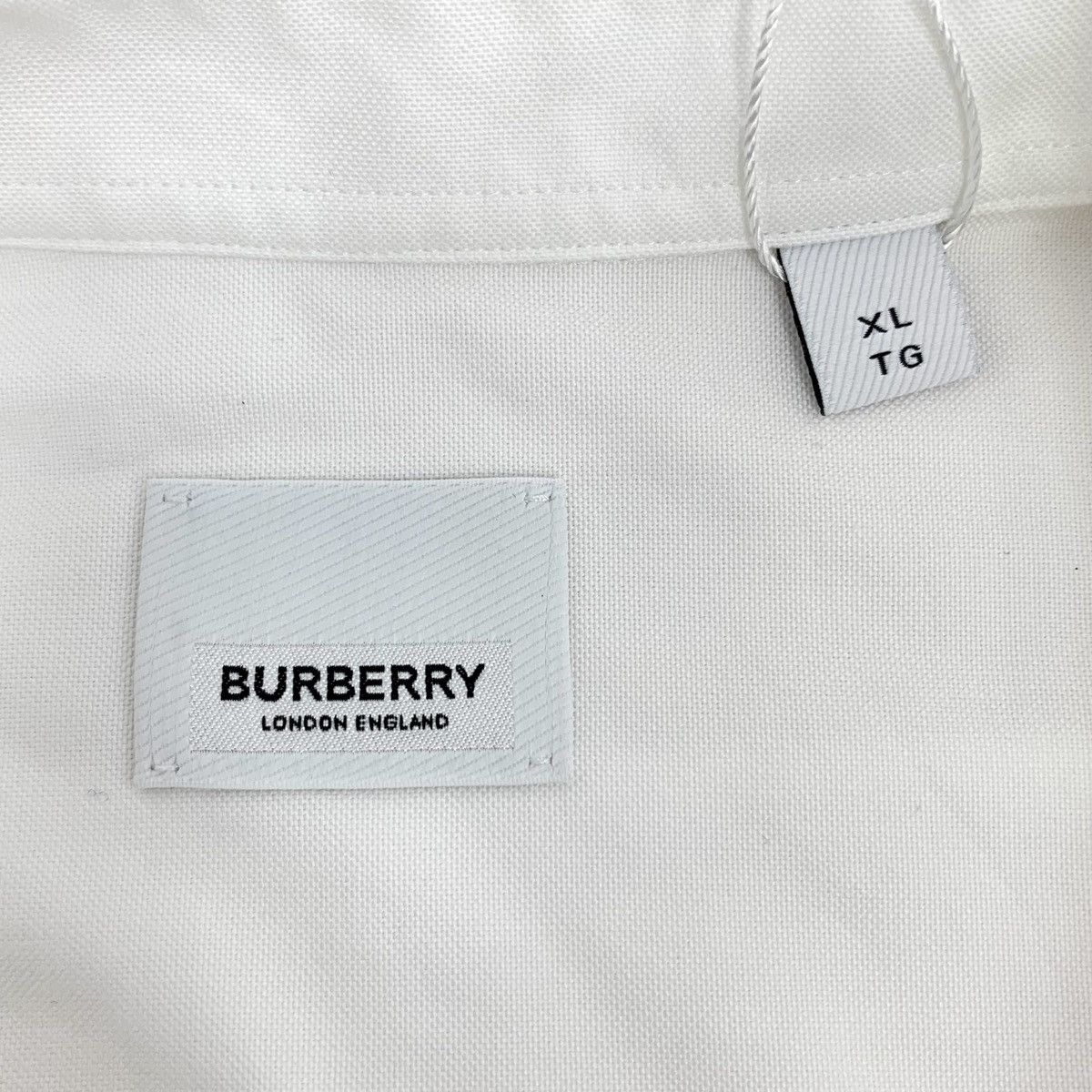 Burberry Burberry White Logo Letter Cotton Long Sleeve Shirt K26WX Size US XL / EU 56 / 4 - 6 Thumbnail