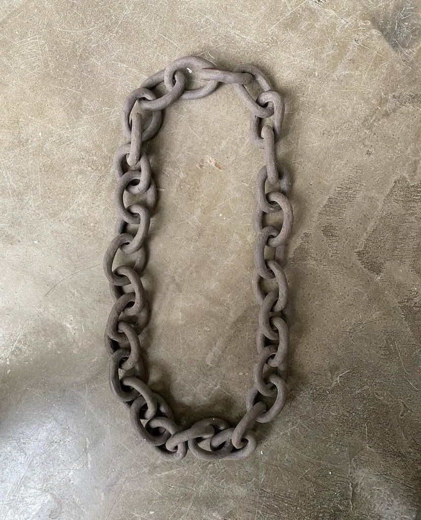 Designer Ceramic jumbo chain necklace in stone wash Size ONE SIZE - 1 Thumbnail