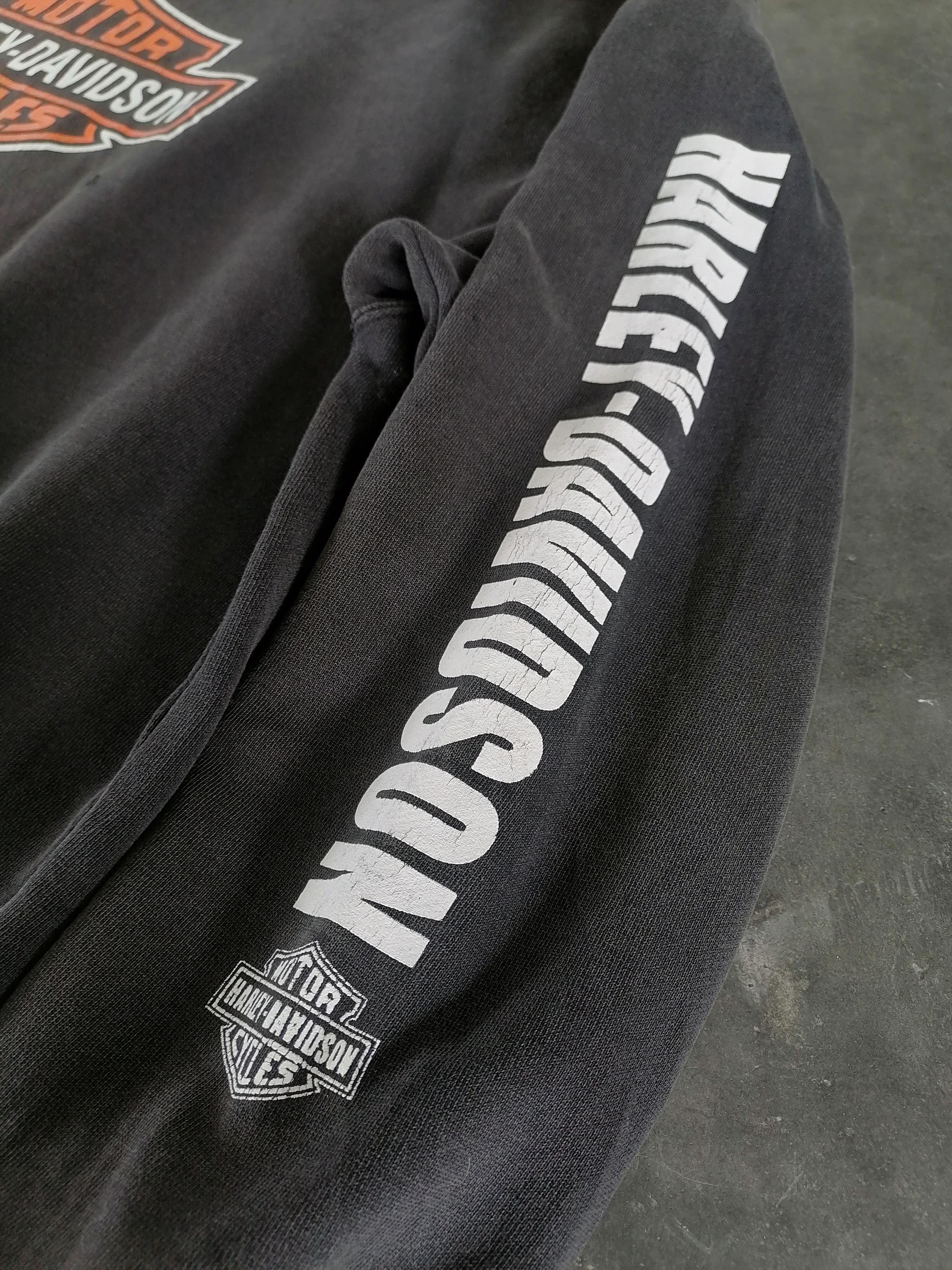 Harley Davidson Trashed Faded Vintage Harley Davidson Hoodies Size US M / EU 48-50 / 2 - 2 Thumbnail