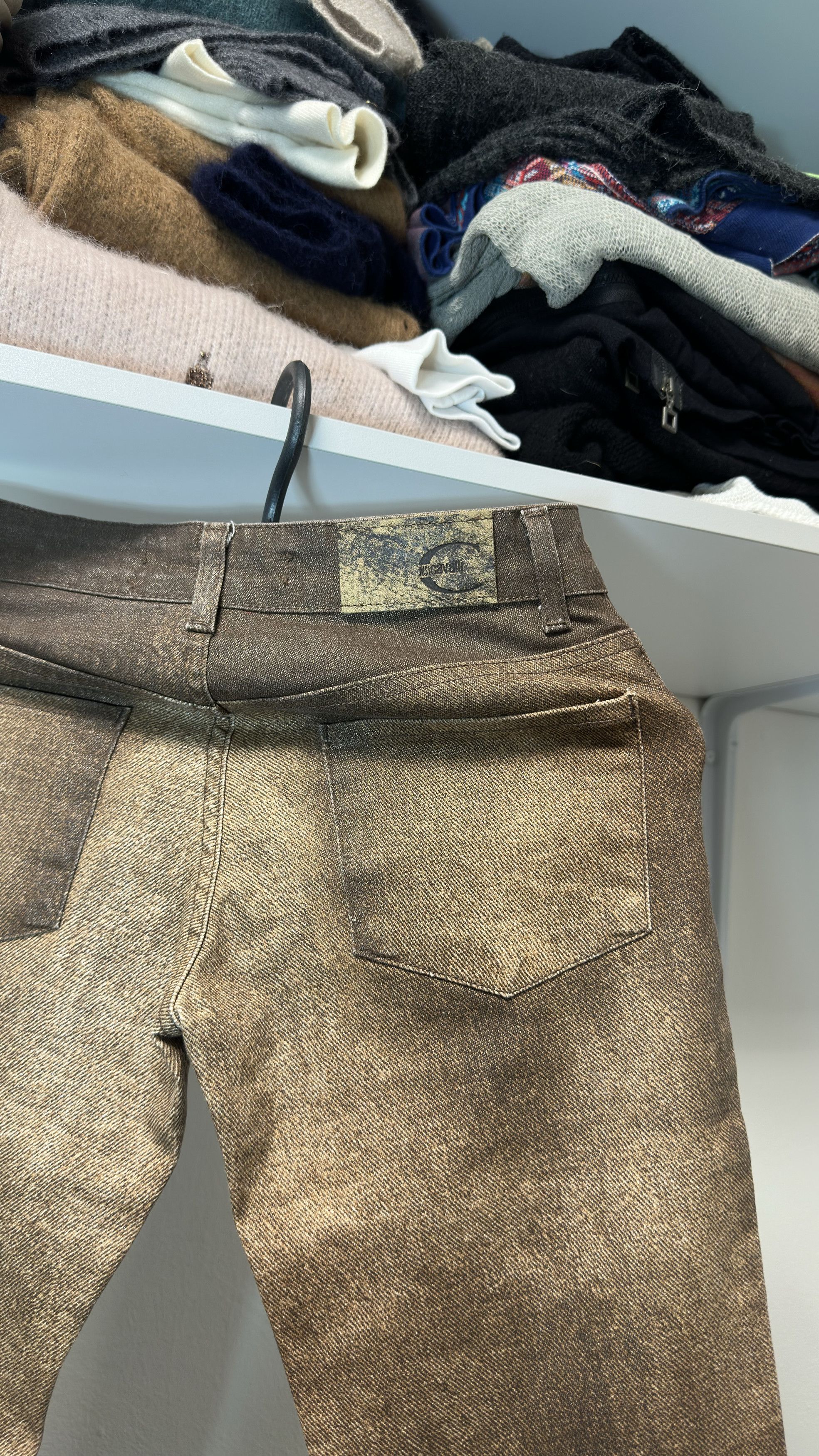 Just Cavalli Just Cavalli Women's Vintage Beige Sand Pants Size 24 Y2K Size 24" / US 00 / IT 34 - 10 Thumbnail